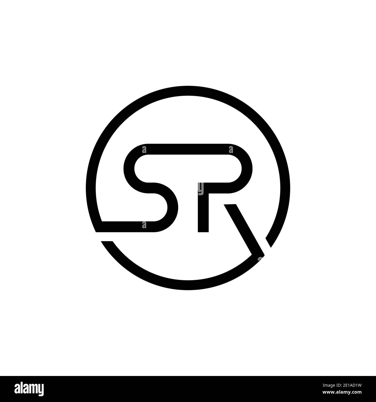 Initial Circle SR letter Logo Design vector Template. Abstract Letter SR logo Design Stock Vector