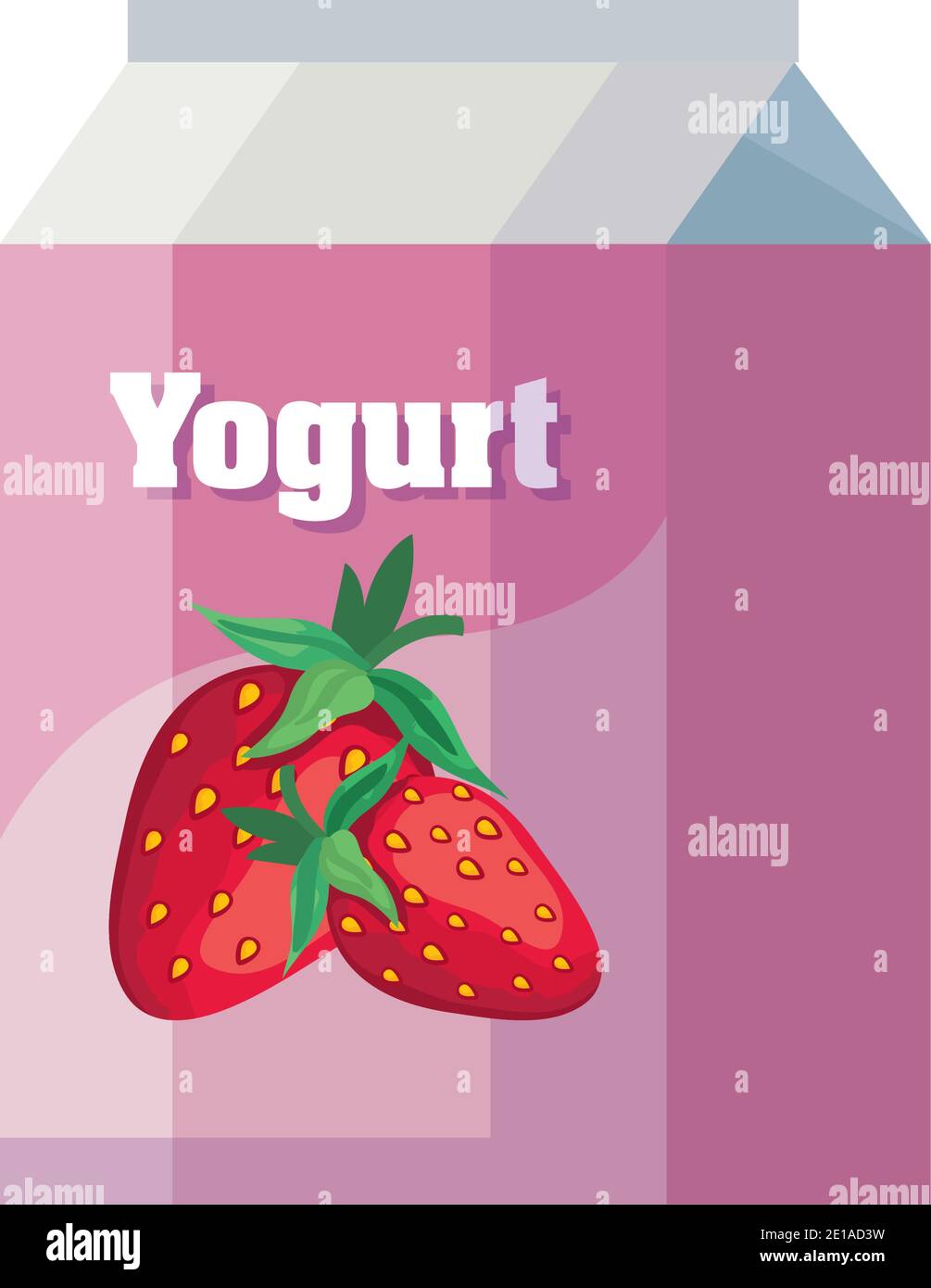 delicious strawberry flavor yogurt box product Stock Vector Image & Art Alamy