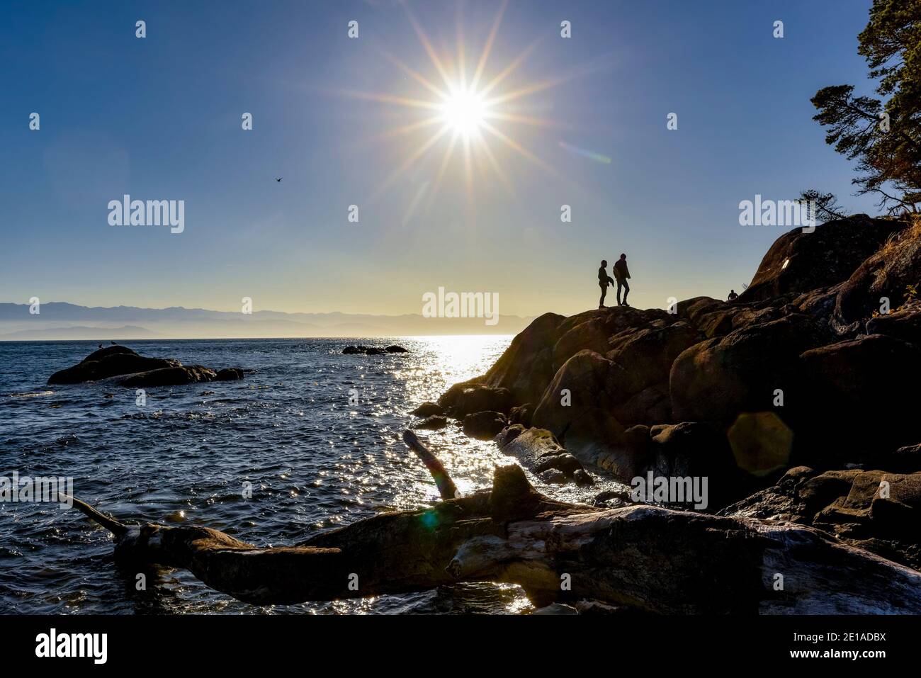 Hikers, East Sooke Regional Park, Vancouver Island, British Columbia