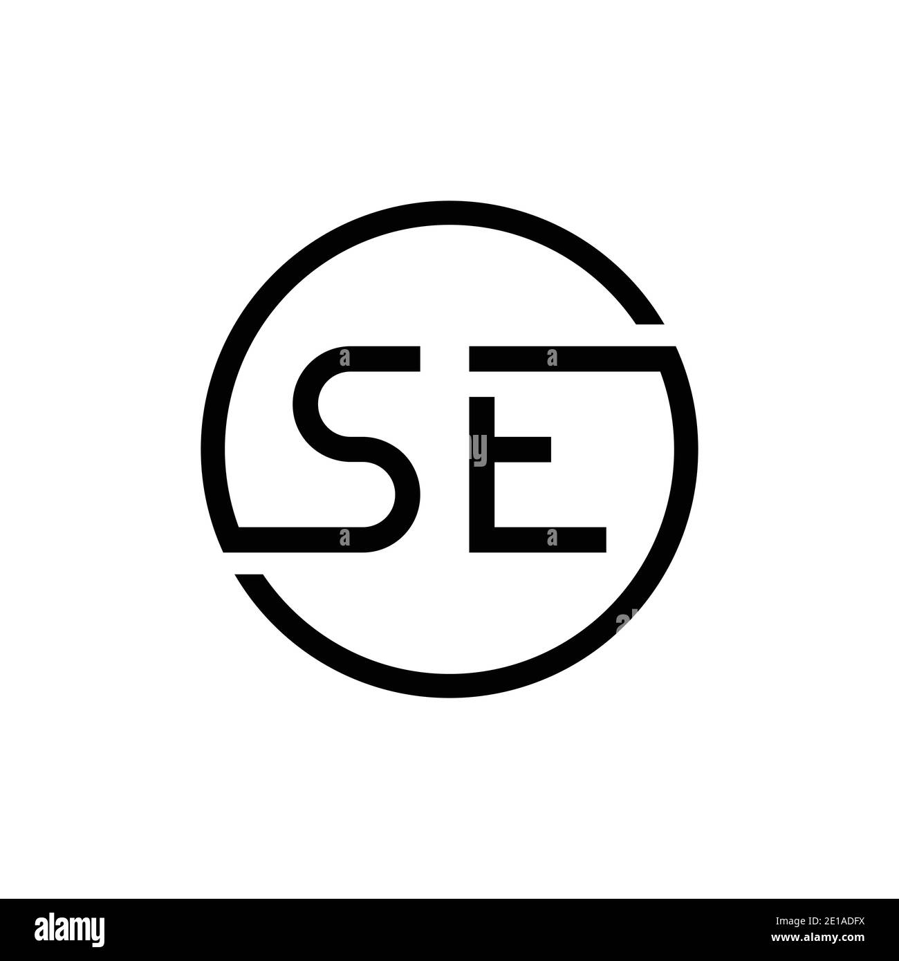 Initial Circle SE letter Logo Design vector Template. Abstract Letter SE logo Design Stock Vector