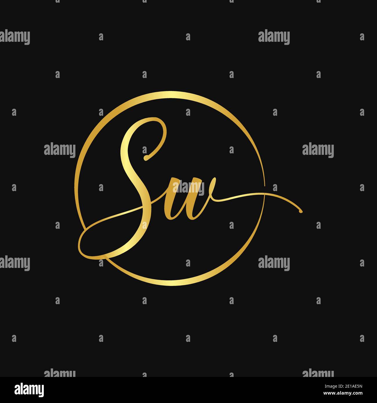Initial SW letter Logo Design vector Template. Abstract Script Letter ...