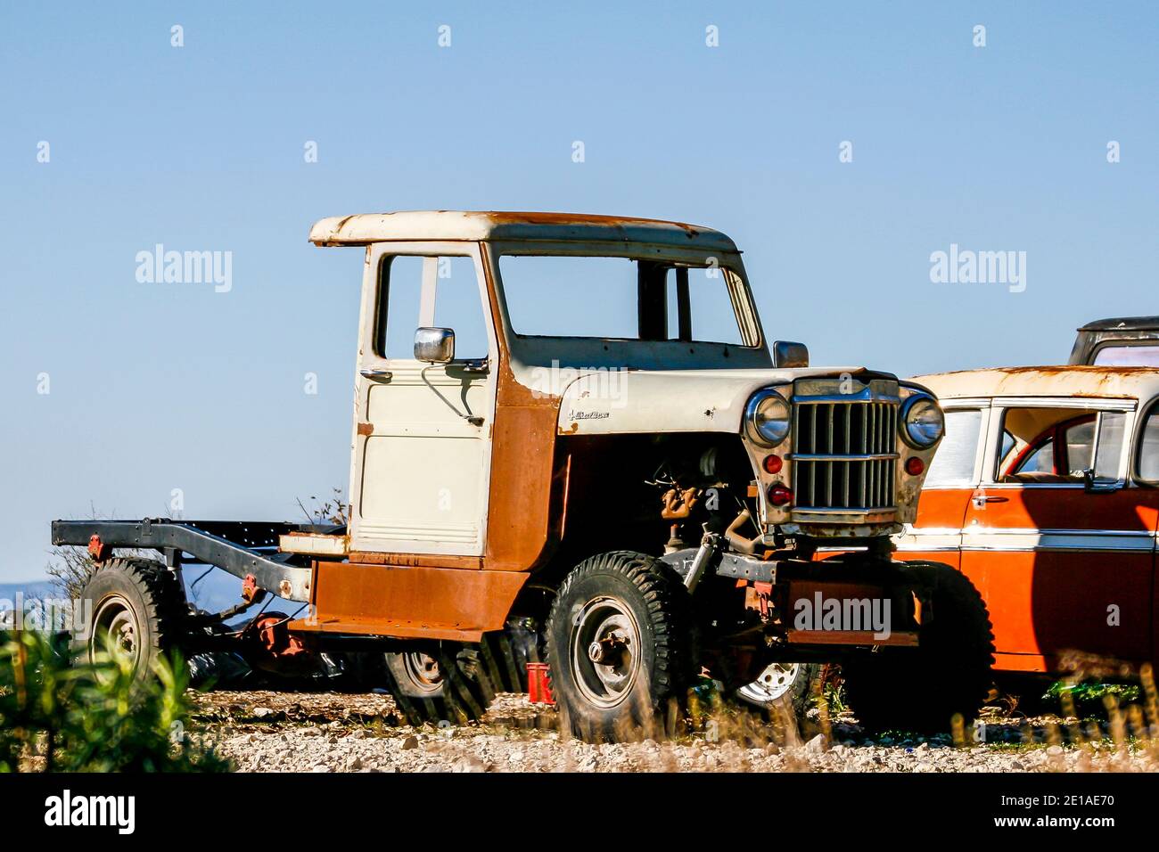 A decommissioned 1950 year pickup in Turkey Stock Photo