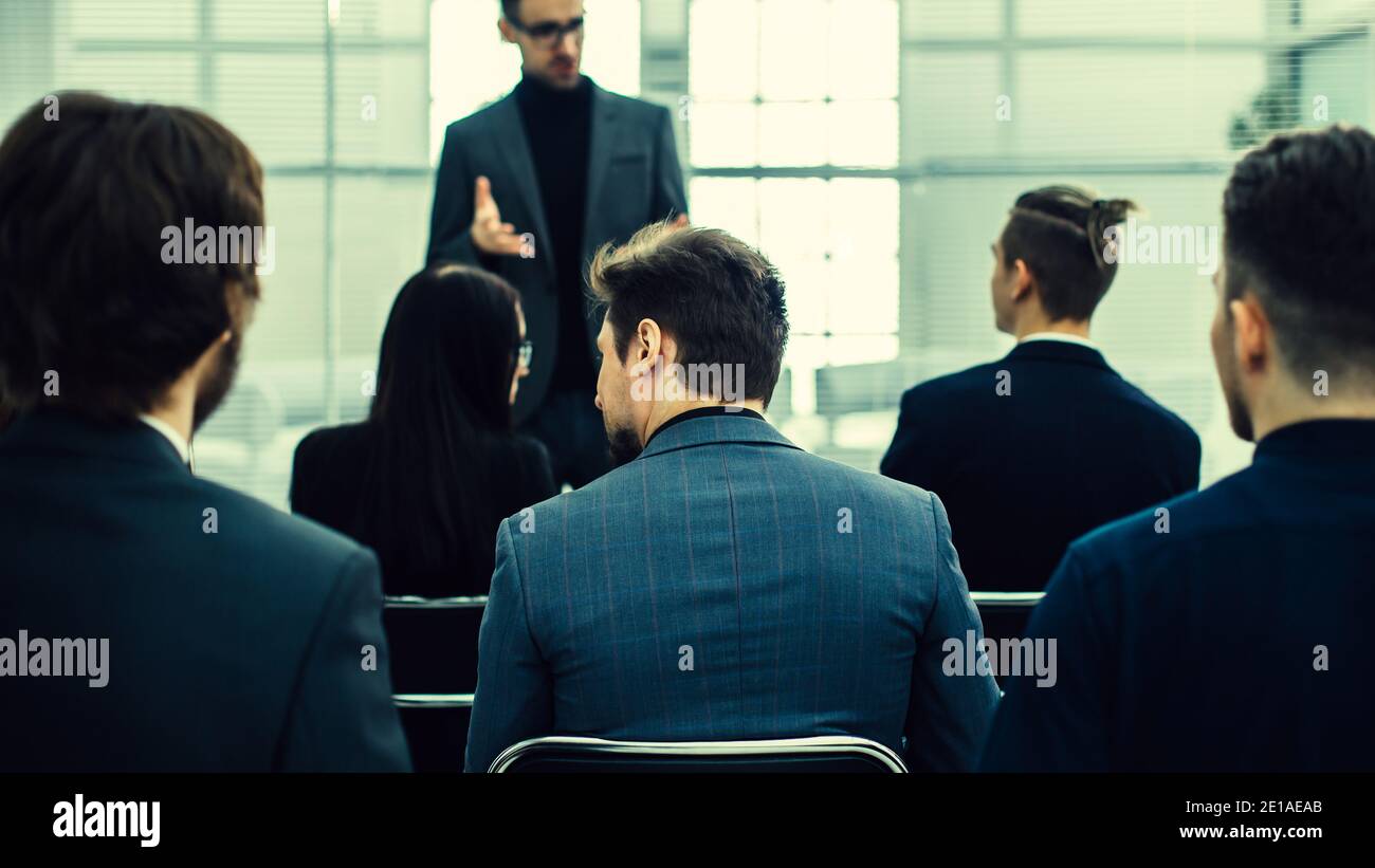 project Manager makes a report for the business team Stock Photo