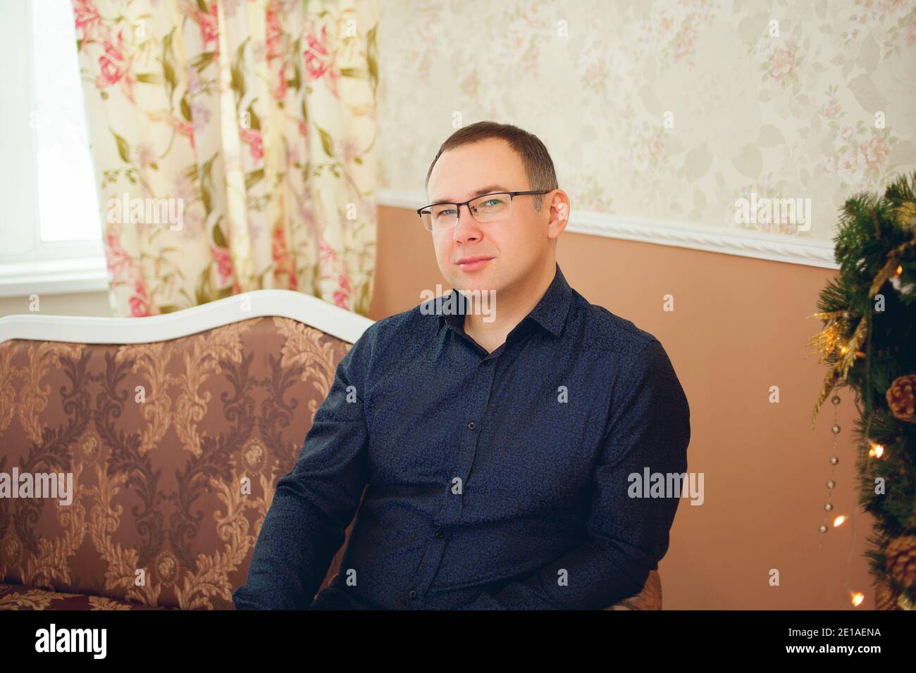 Happy old man in dark hi-res stock photography and images - Alamy