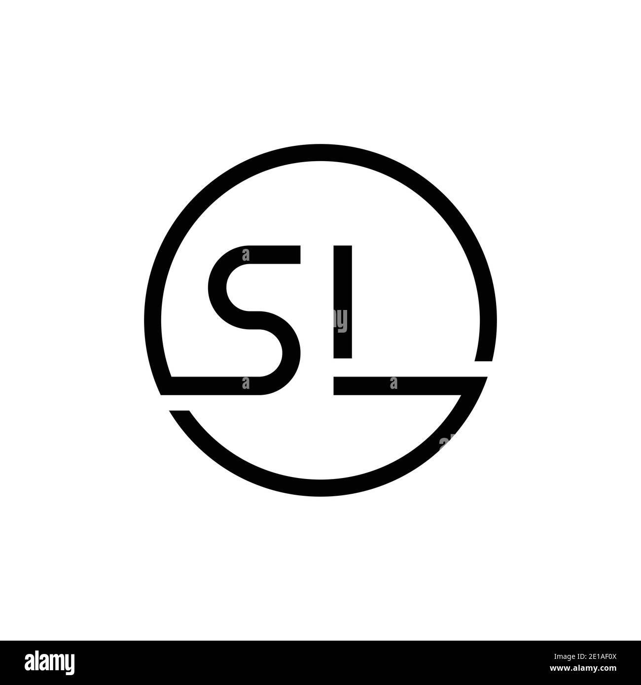 Initial Circle SL letter Logo Design vector Template. Abstract Letter SL logo Design Stock Vector