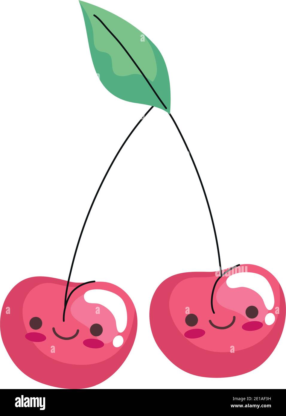 cute cherries sticker kawaii character icon Stock Vector Image & Art