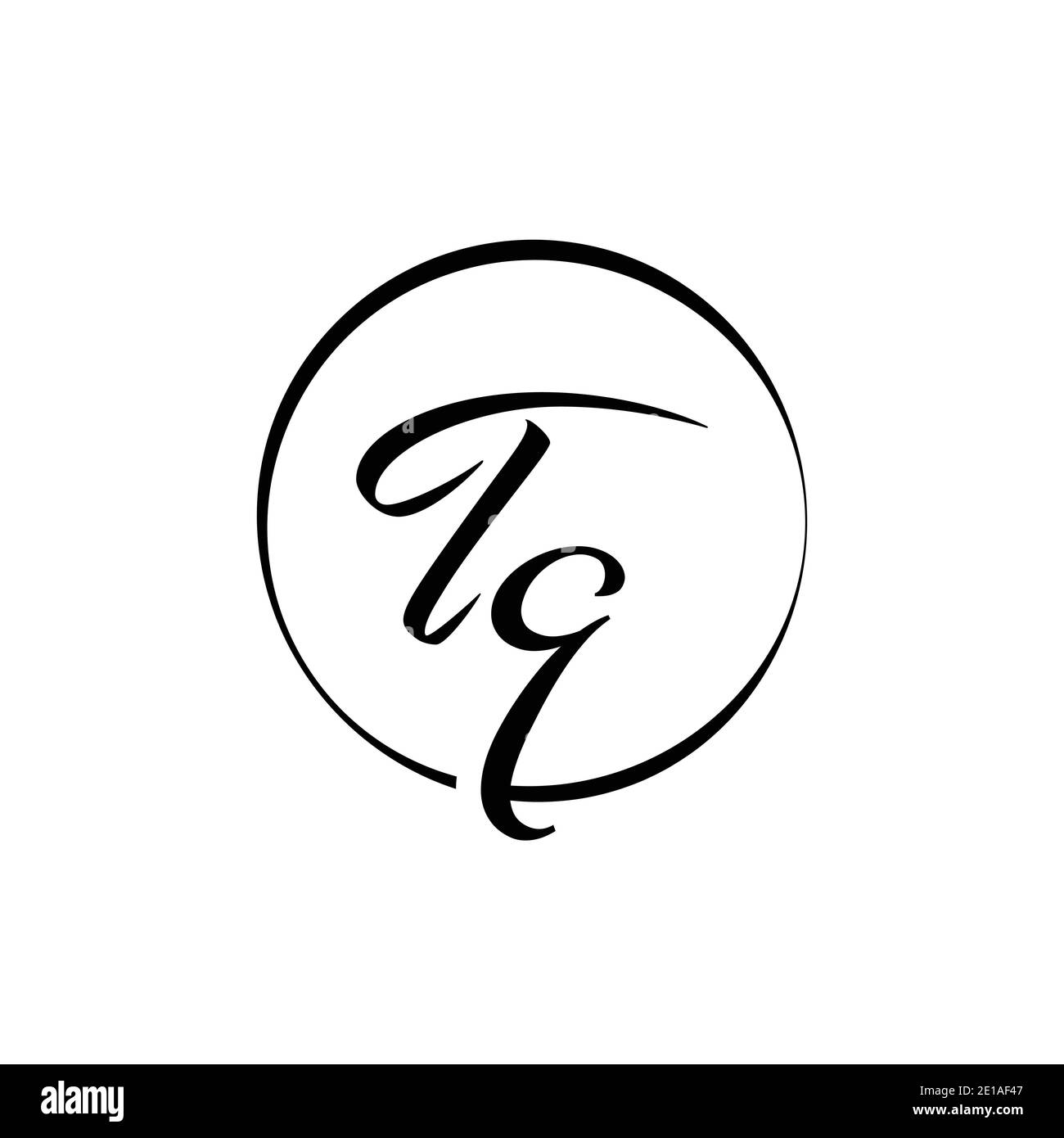 Initial TQ letter Logo Design vector Template. Abstract Script ...