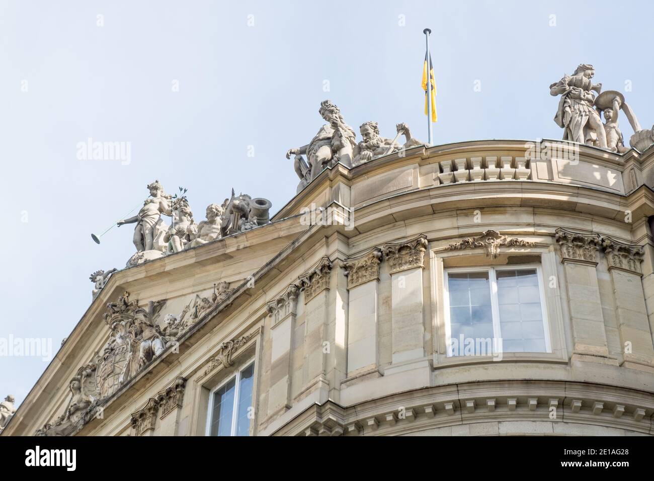 The New Palace ( Neues Schloss ) which stands on Schlossplatz, in Stuttgart - Germany Stock Photo