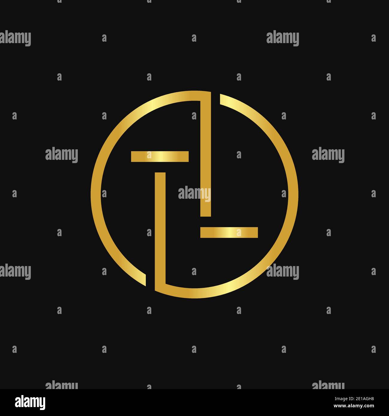 Initial Circle TL letter Logo Design vector Template. Abstract Letter TL logo Design Stock Vector