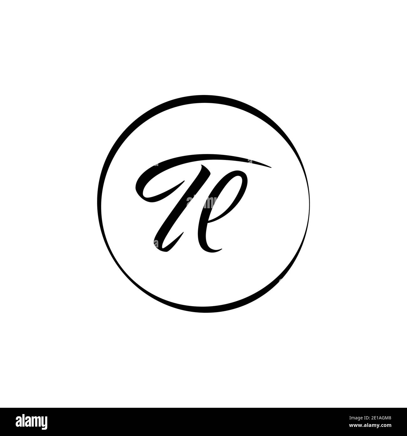 Initial TL letter Logo Design vector Template. Abstract Script Letter TL logo Design Stock Vector