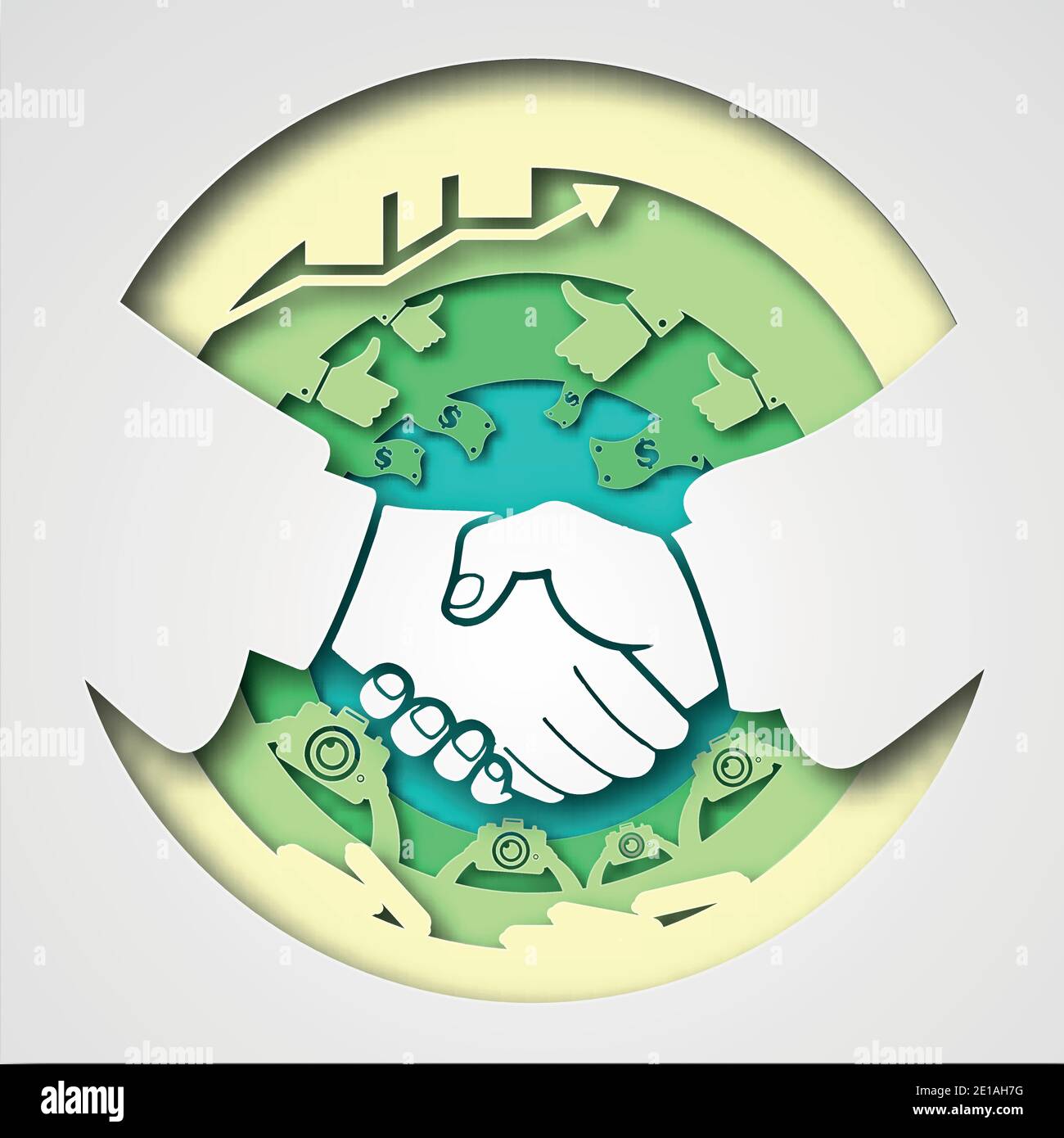 Vector business in paper art style Stock Vector