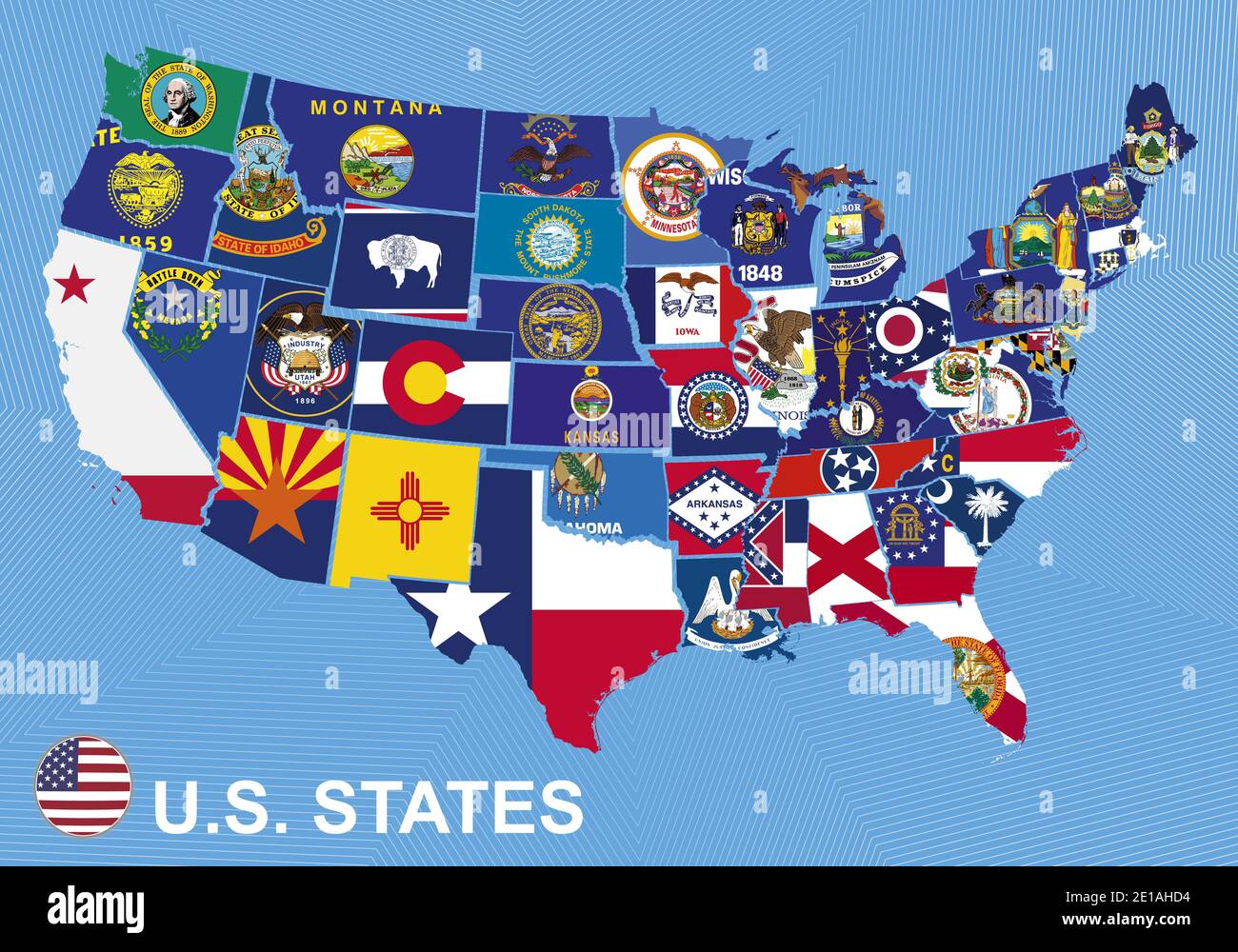 United States Map And Flag United States Map And Flag