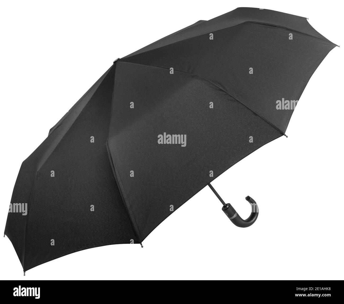 Opened black umbrella isolated on white background Stock Photo Alamy