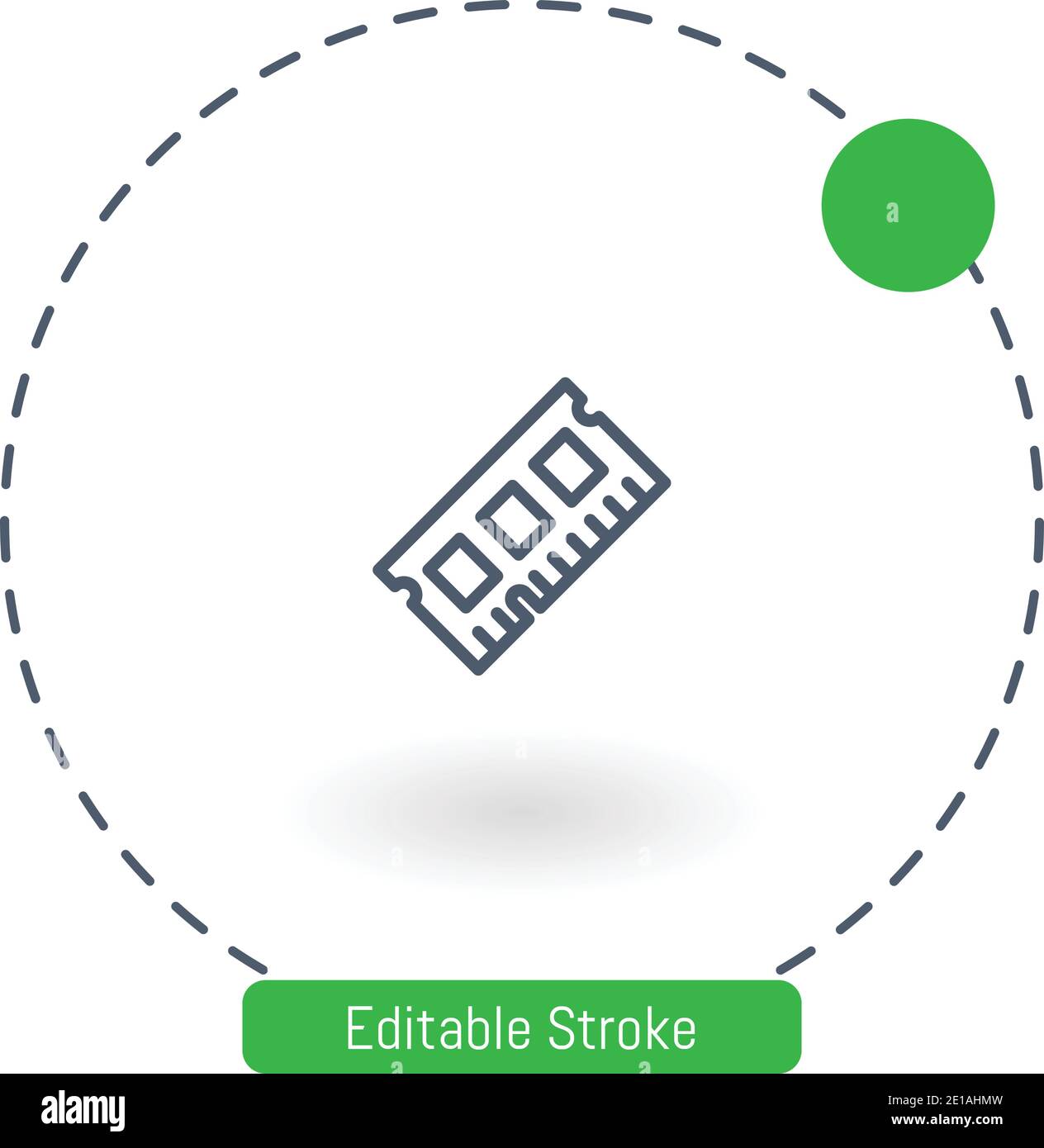 ram vector icon editable stroke outline icons for web and mobile Stock Vector