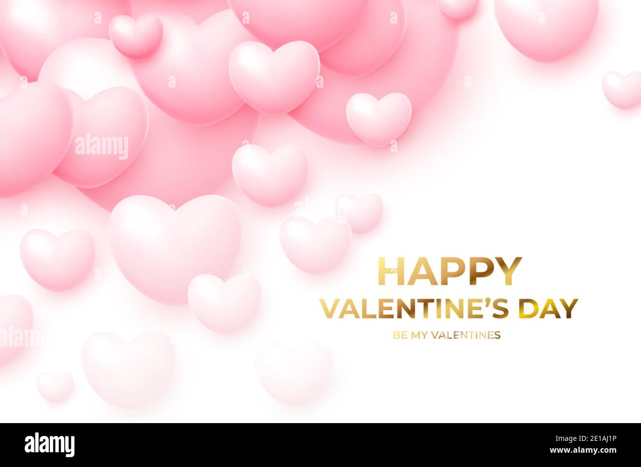 Design concept for Valentines day poster with pink and white flying ...