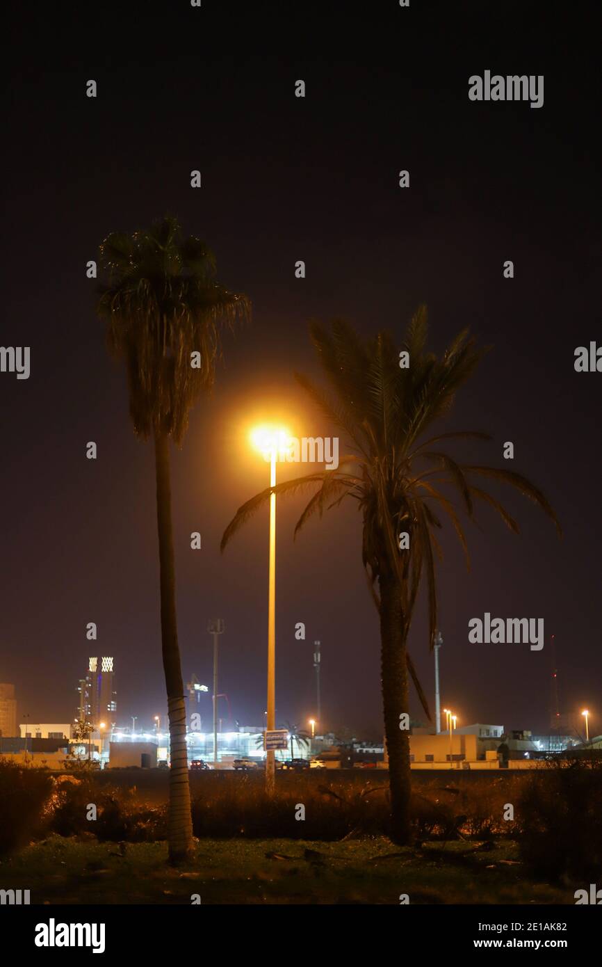 kuwait city at night Stock Photo