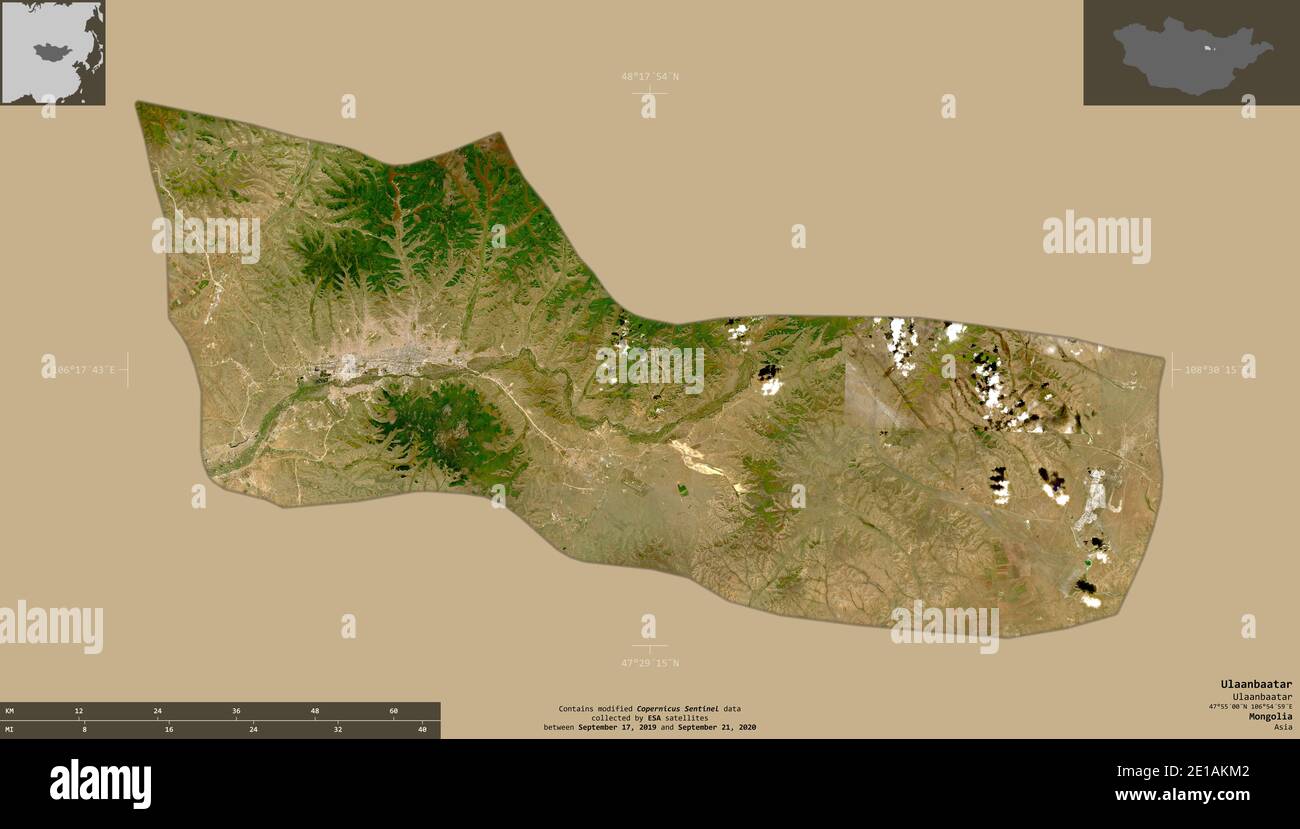 Mongolia map solid border satellite hi-res stock photography and images ...