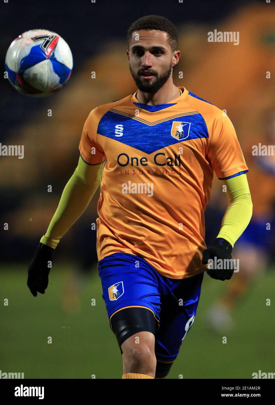 Mansfield Town's Jordan Bowery during the Sky Bet Two match at Call Stadium, Mansfield Stock Photo - Alamy