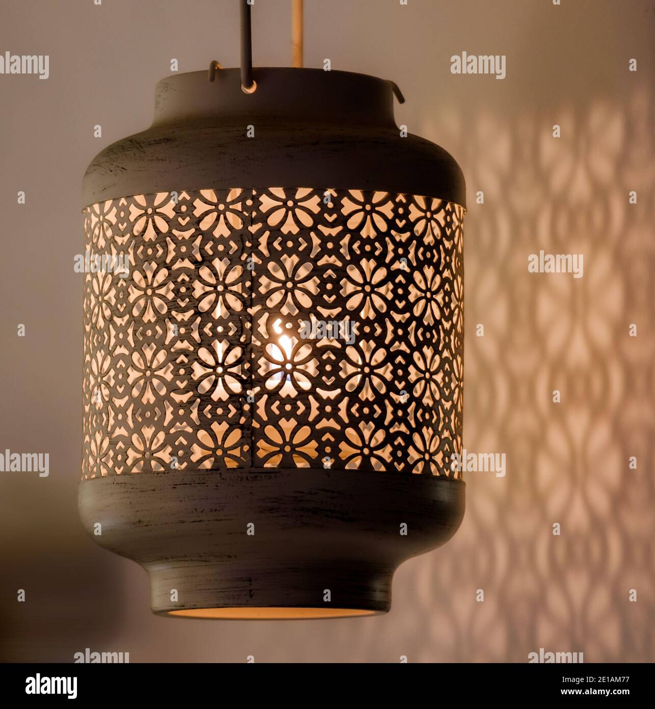 Candle light lamp with beautiful detailed antique patterns designs