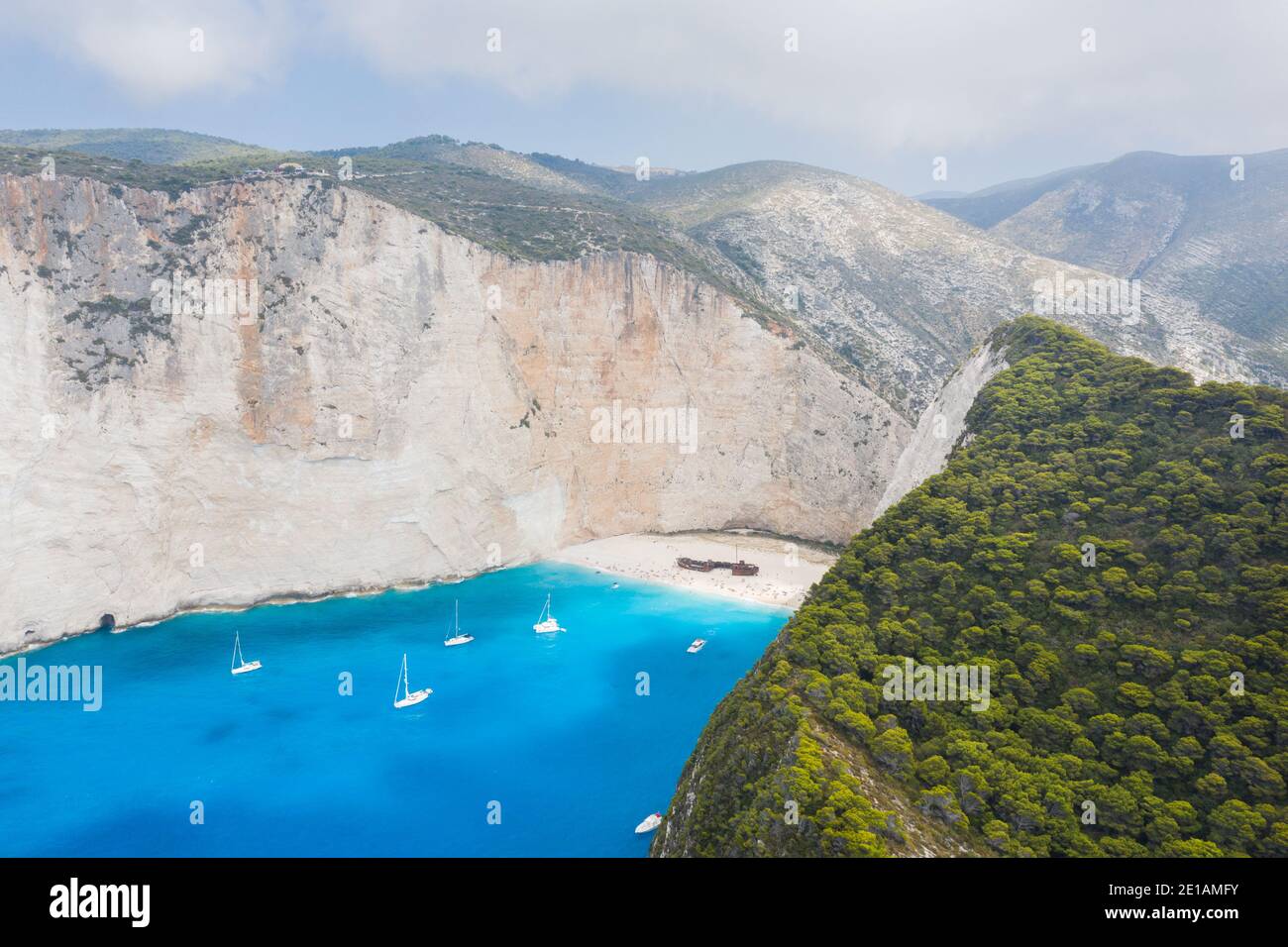 The famous Navagio - shipwreck beach at Zakinthos Greece Stock Photo
