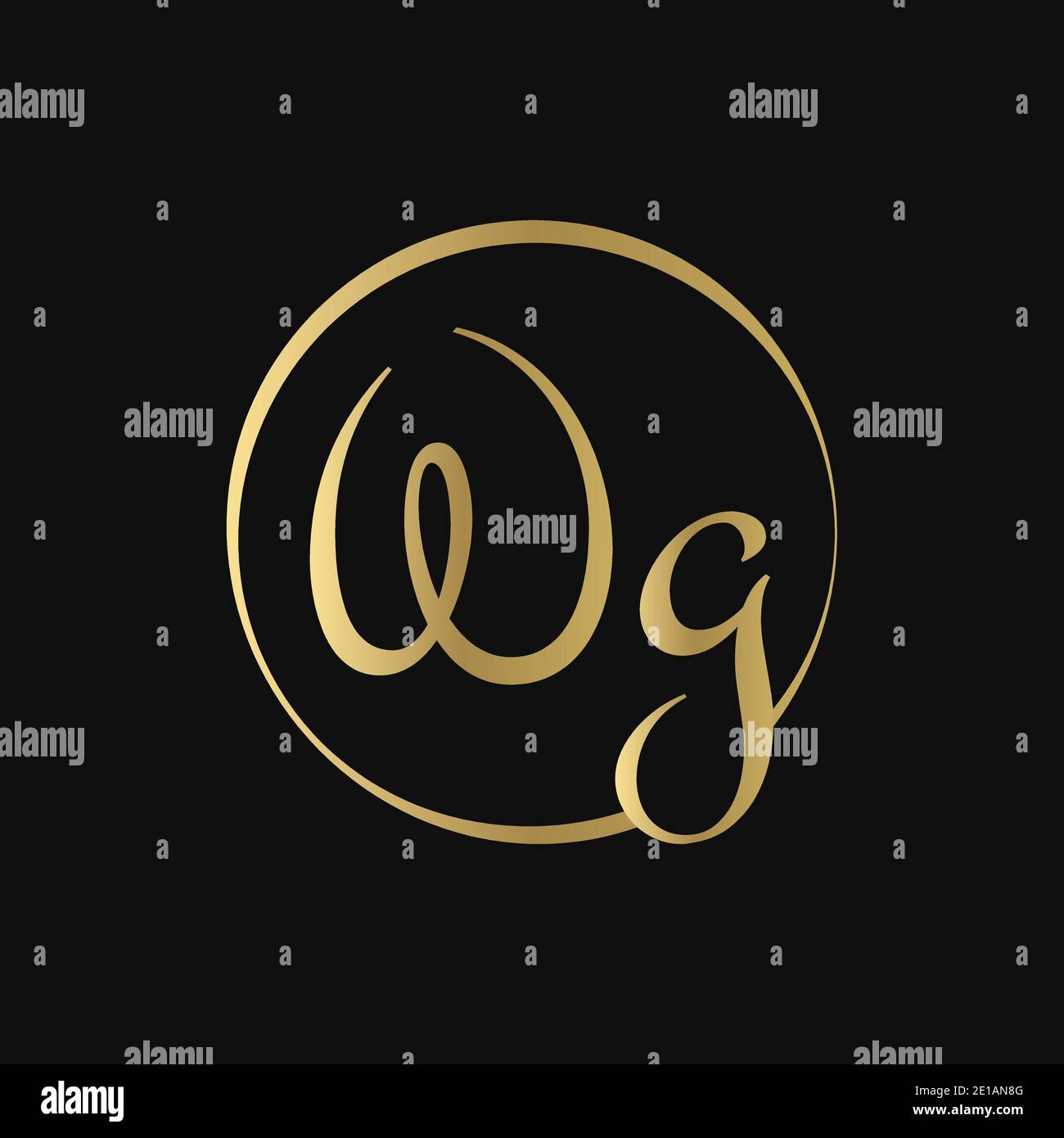 Creative WG letter Logo Design vector Template. Abstract Script Letter WG Logo Design Stock Vector