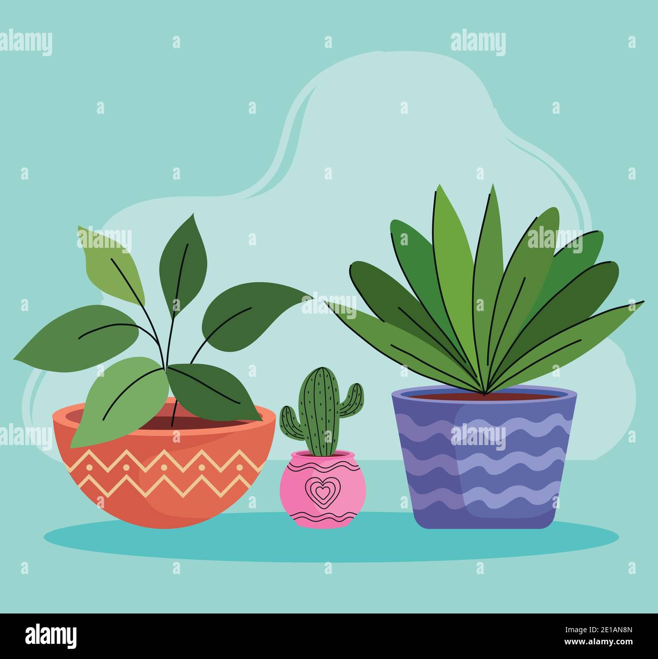 three house plants in ceramic pots Stock Vector Image & Art - Alamy