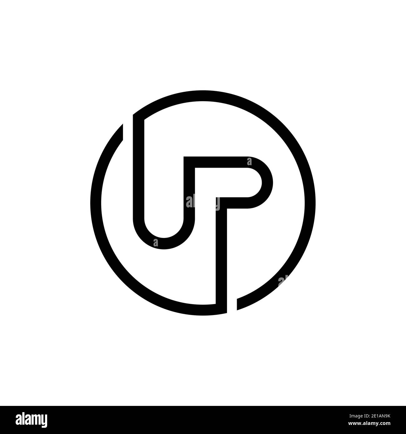 Initial Circle UP letter Logo Design vector Template. Abstract Letter