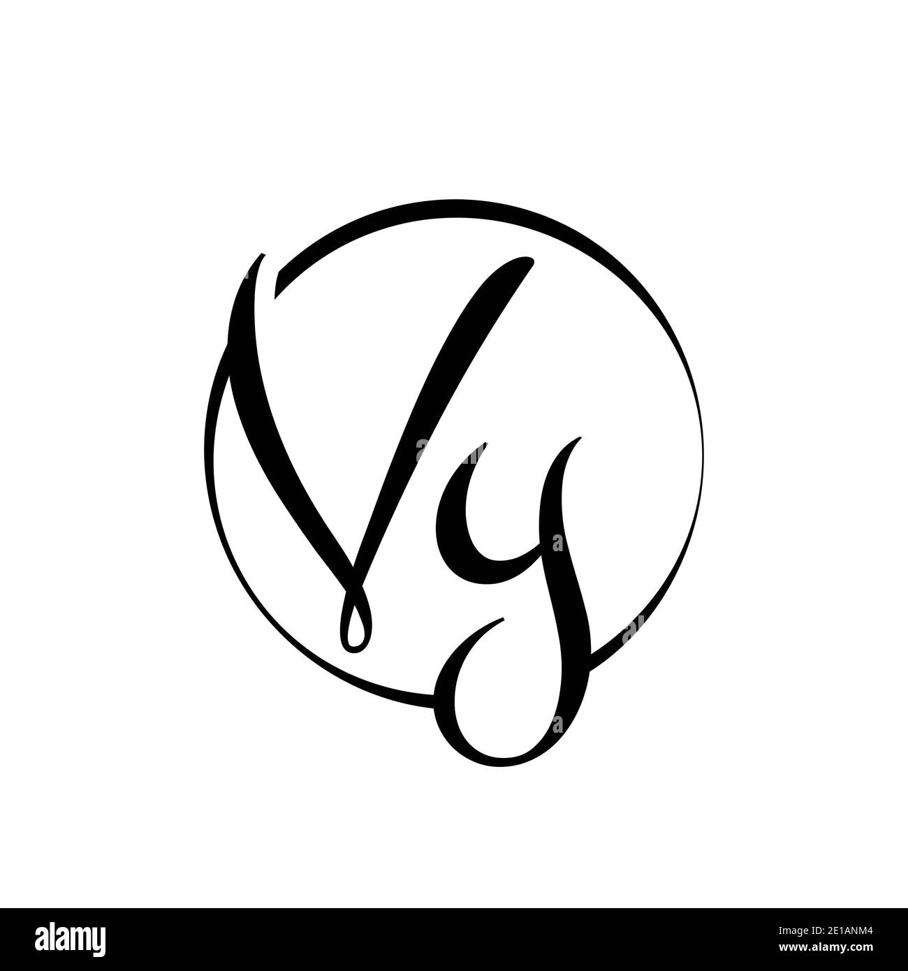 Initial VY letter Logo Design vector Template. Abstract Script Letter VY Logo Vector. Stock Vector