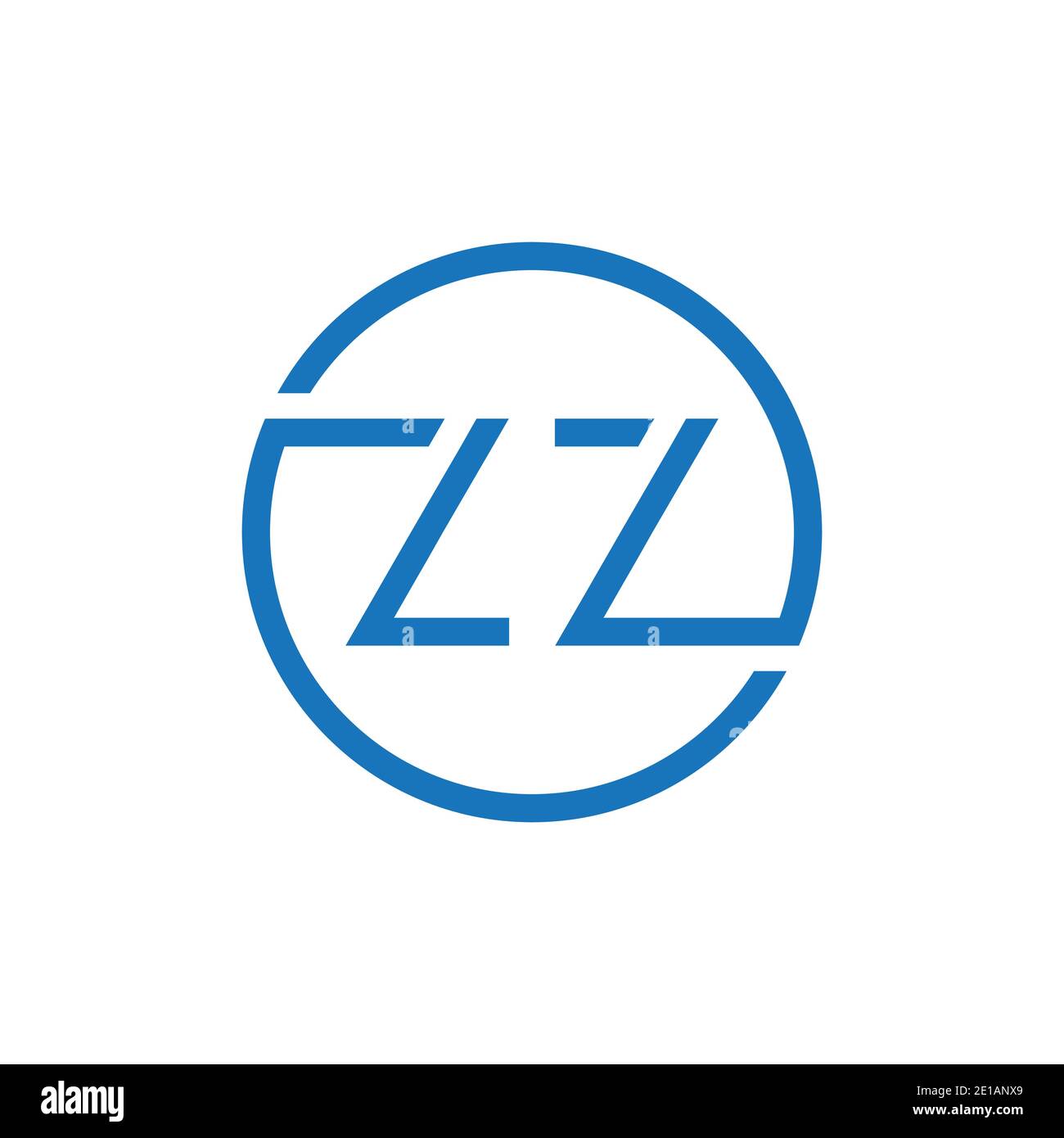 ZZ Logo Design Vector Template. Initial Circle Letter ZZ Vector Illustration Stock Vector