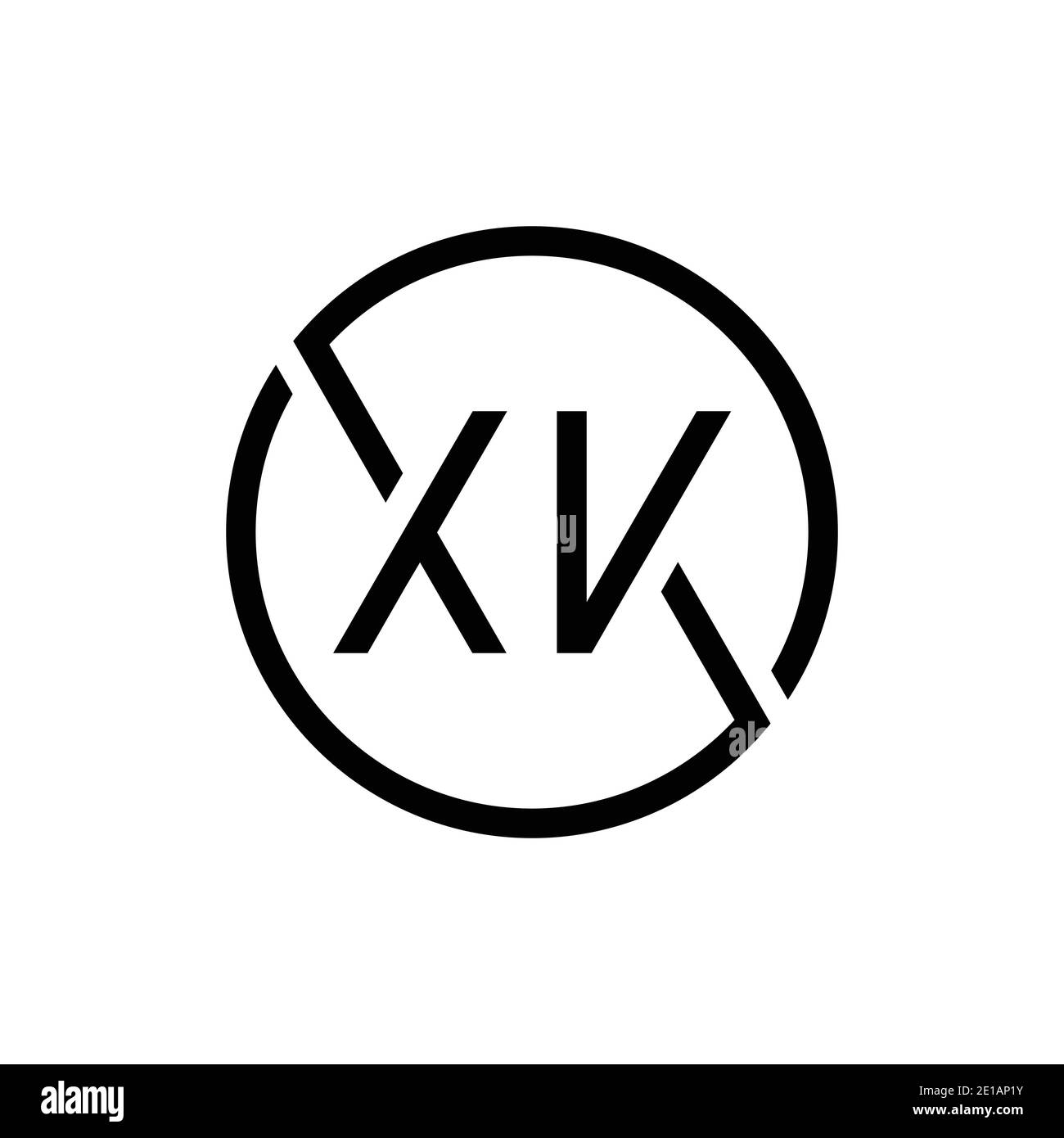 Creative Circle Letter XK Logo Design Vector Template. Initial Linked