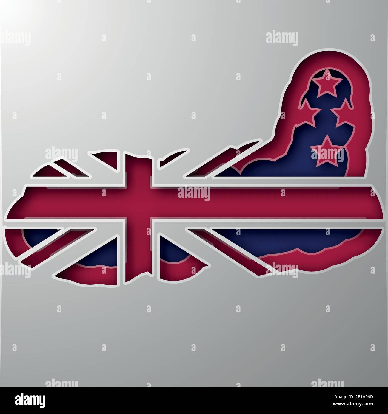 Vector Zealand in paper art style Stock Vector