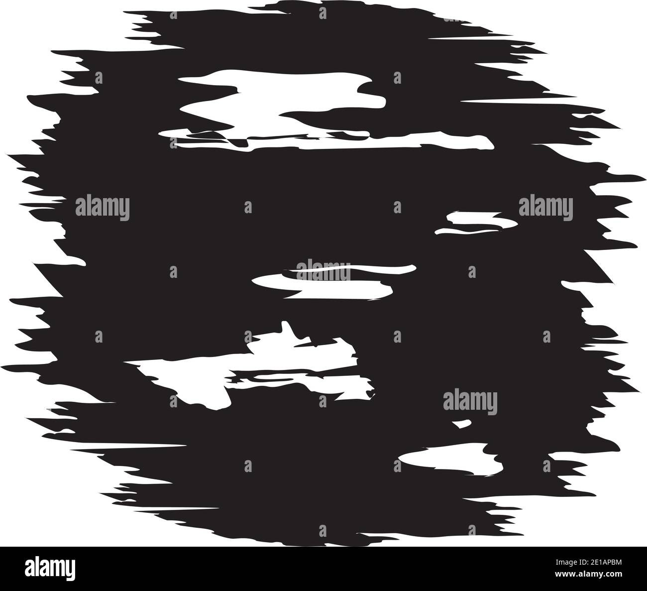 black ink circle grunge shape over white background, vector ...