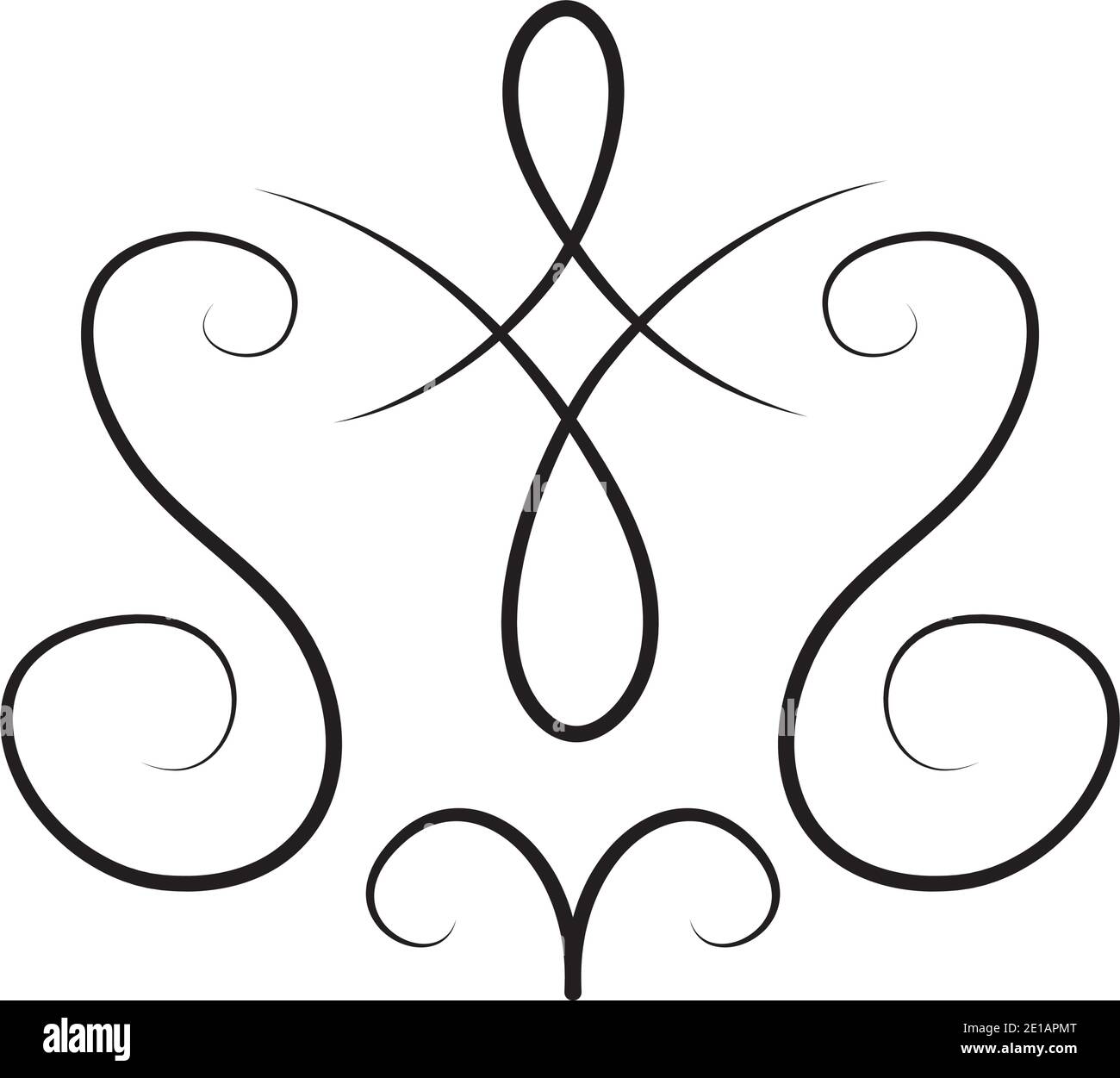 vintage short swirl ornament, line style, vector illustration Stock Vector  Image & Art - Alamy