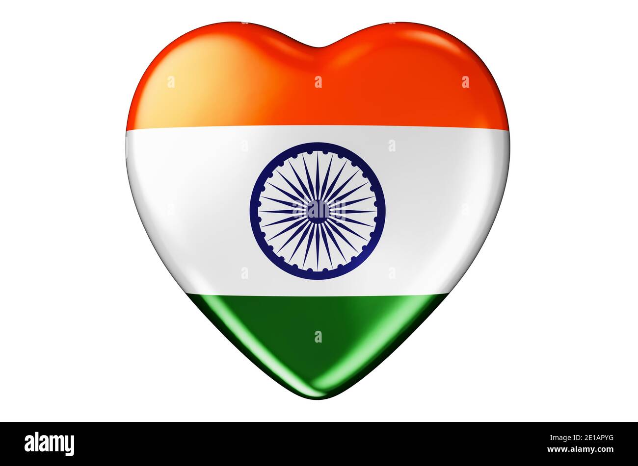 Heart with Indian flag, 3D rendering isolated on white background Stock  Photo - Alamy