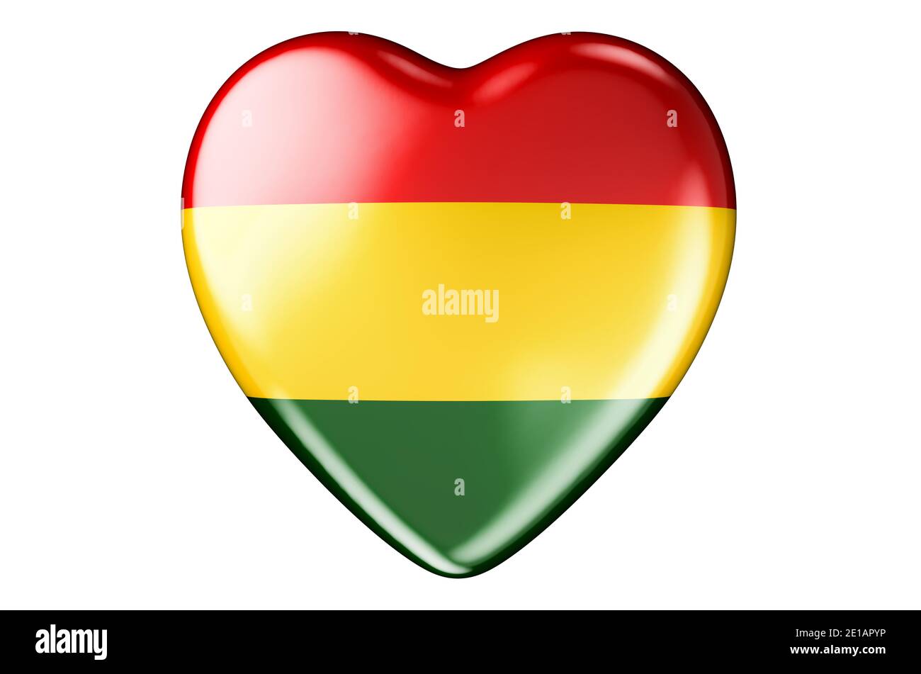 Heart with Bolivian flag, 3D rendering isolated on white background ...