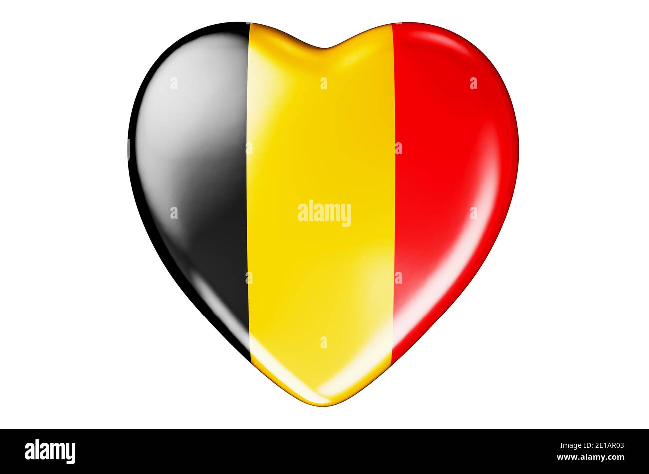 Heart with Belgian flag, 3D rendering isolated on white background ...