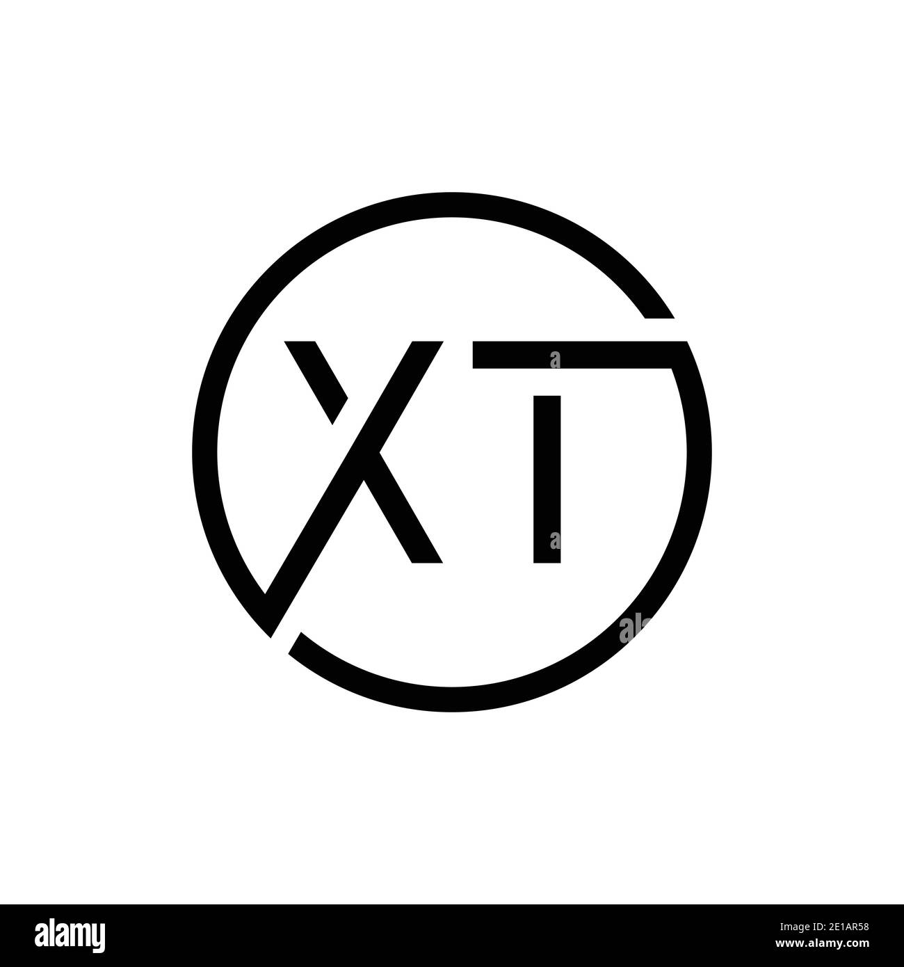 Creative Circle Letter XT Logo Design Vector Template. Initial Linked Letter XT Logo Design Stock Vector