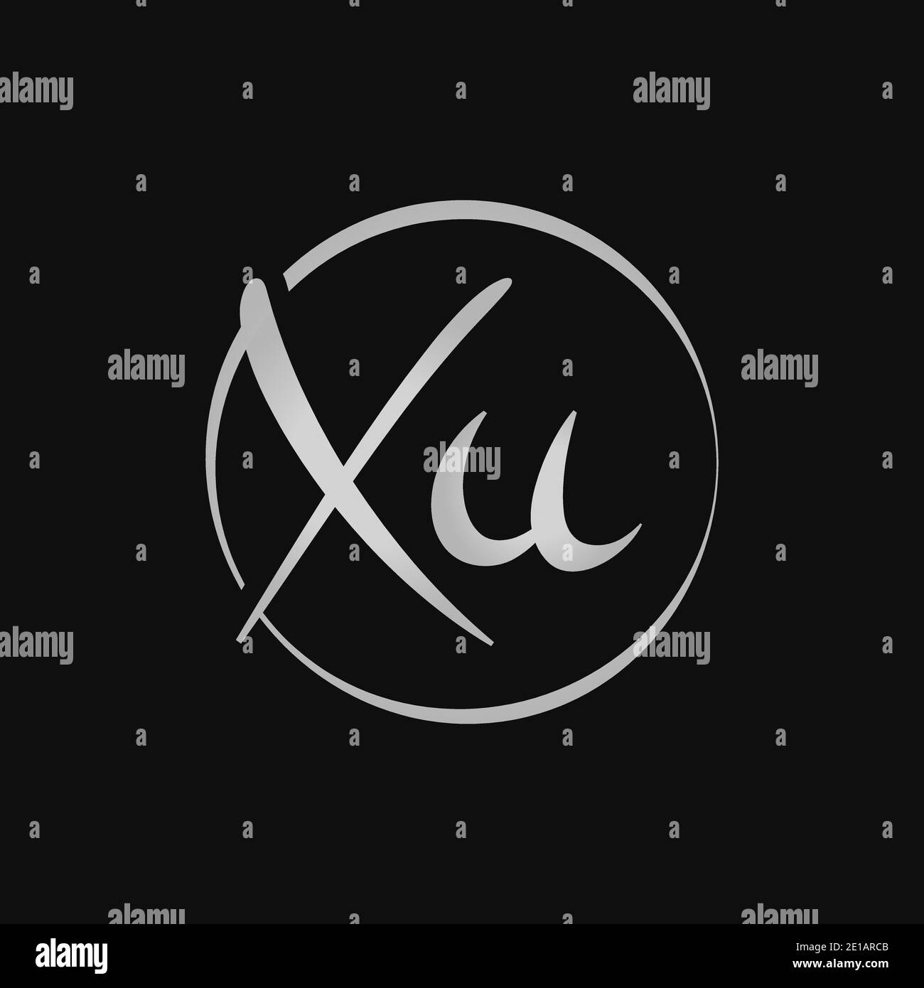 Creative XU letter Logo Design vector Template. Initial Script Letter XU Logo Design Stock Vector