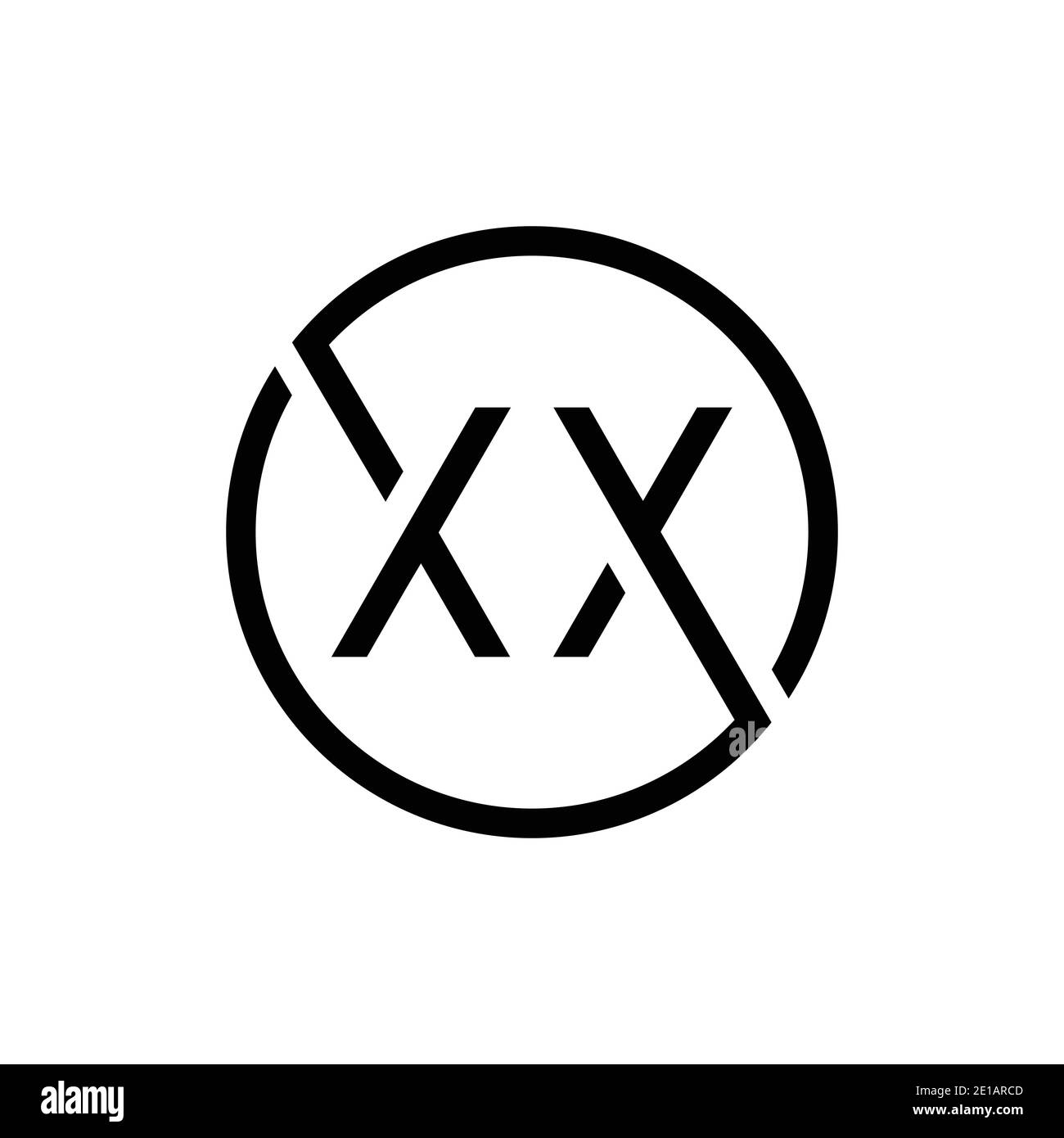 Creative Circle Letter XX Logo Design Vector Template. Initial Linked