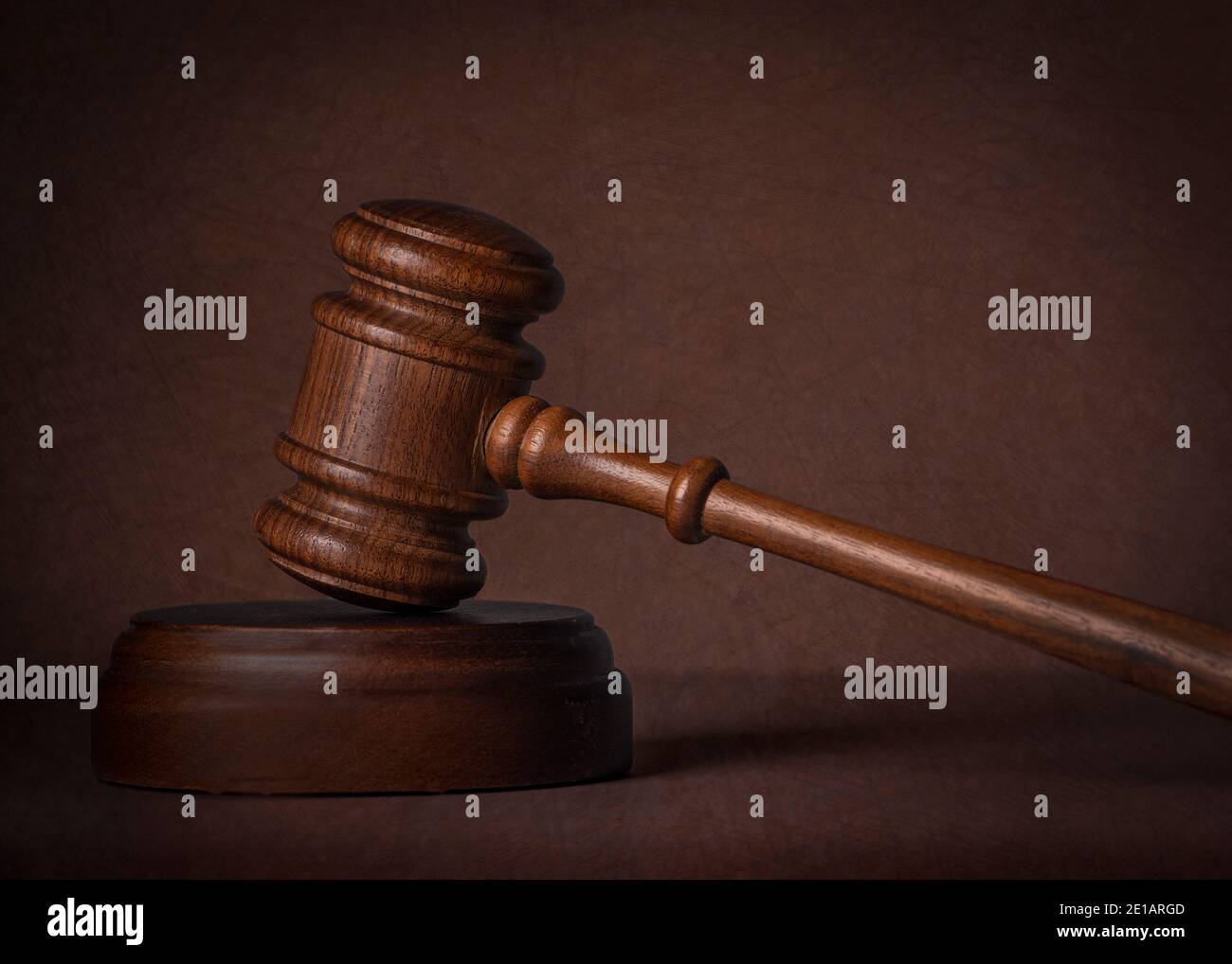 Justice - a wooden judge's gavel Stock Photo