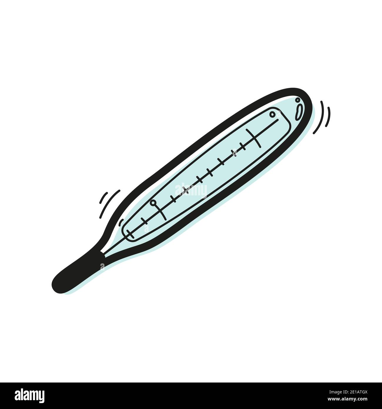 Vector linear color icon in the form medical thermometer. Stock Vector