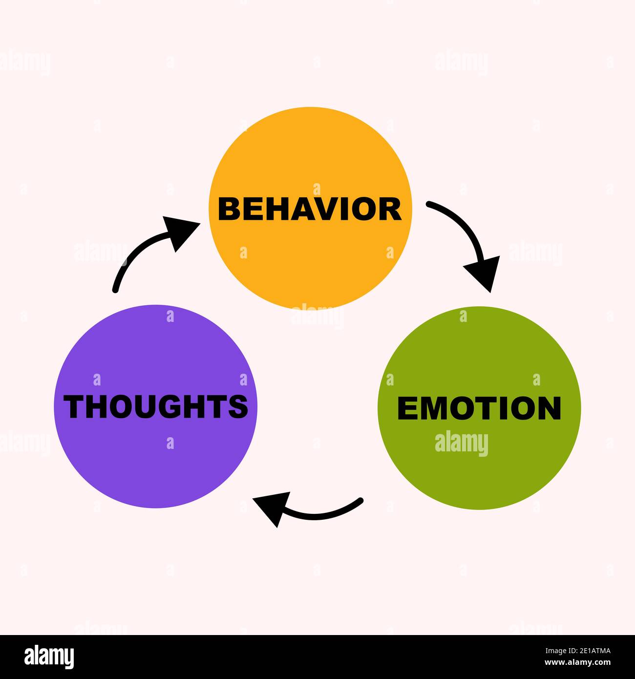 Diagram concept with Cognitive Behavioral text and keywords. EPS 
