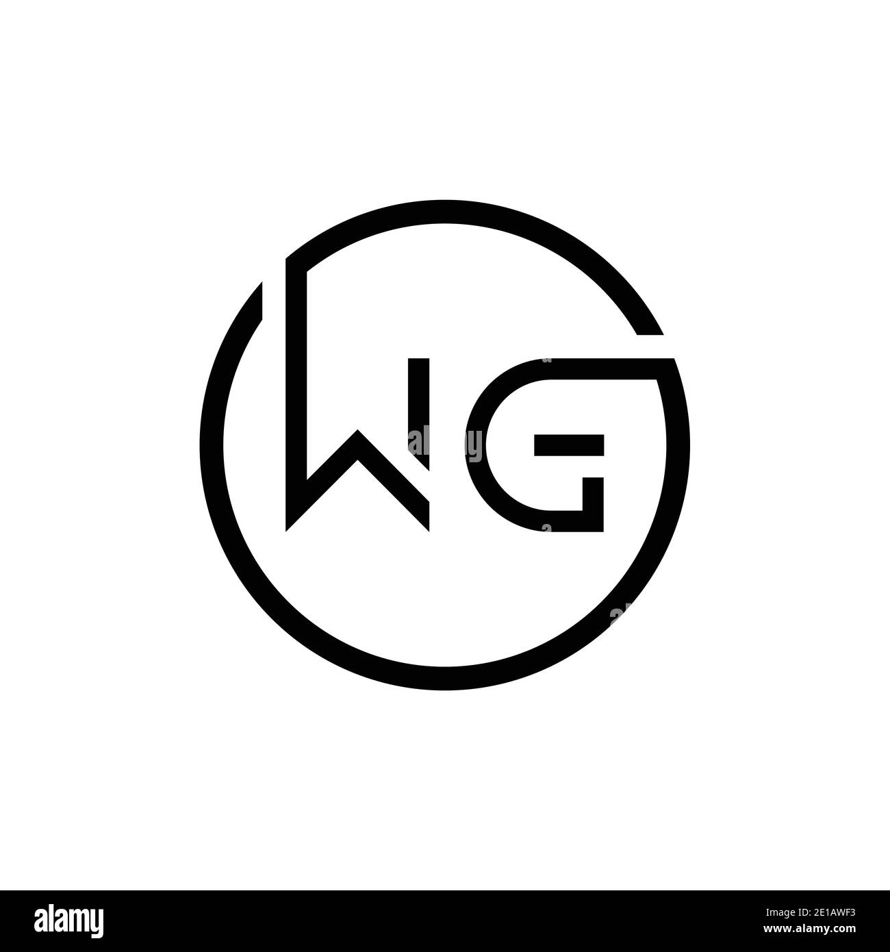 Initial Circle Letter WG Logo Design Vector Template. Initial Linked Letter WG Logo Design Stock Vector