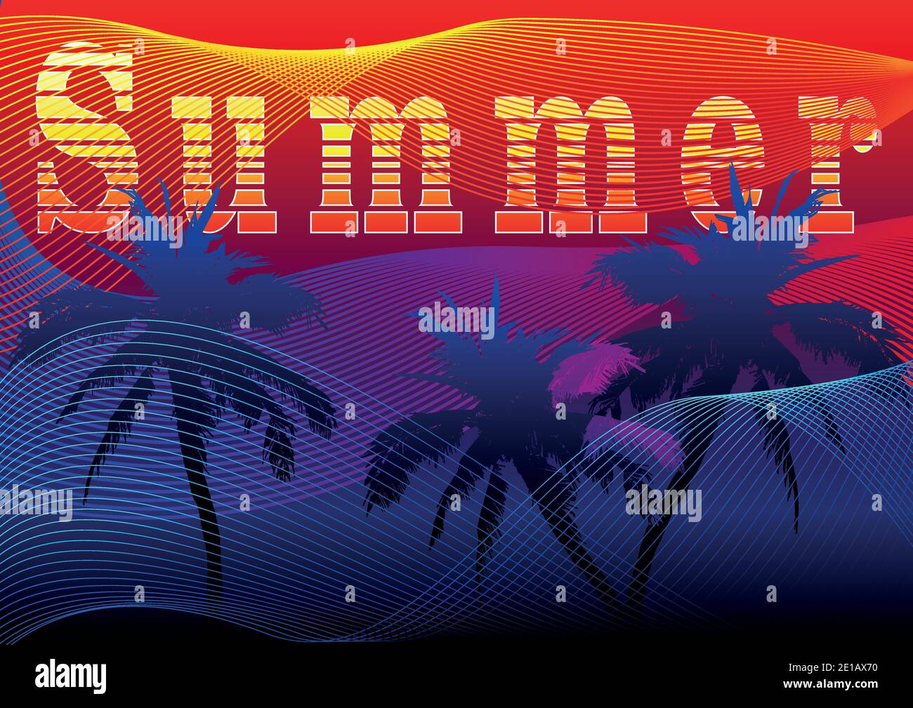 Vector summer in gradient style Stock Vector