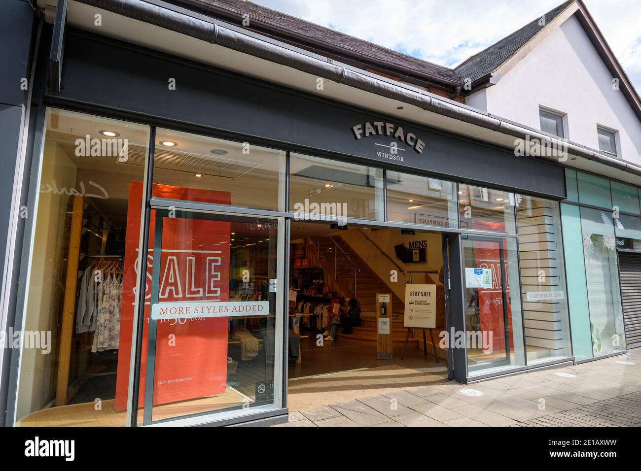 Windsor, United Kingdom - August 31 2020:  The frontage of Fatface Clothes store in Bridgewater Way Stock Photo