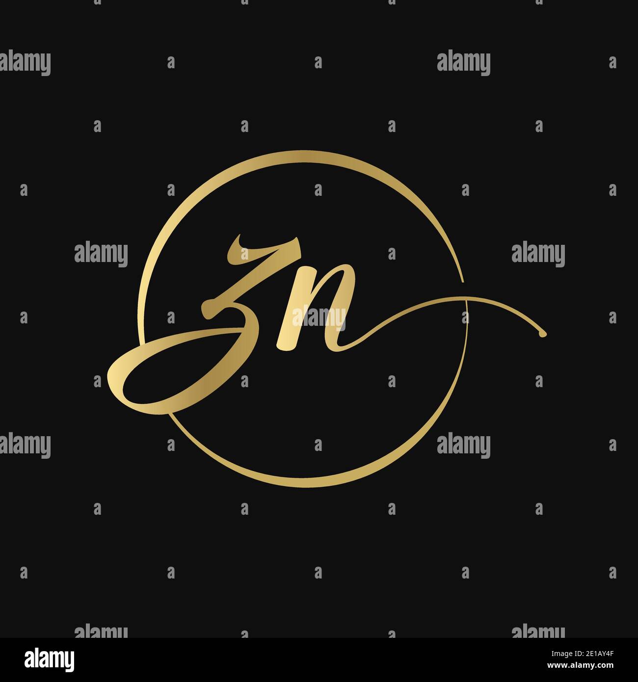 ZN letter Logo Design vector Template. Abstract Script Letter ZN Vector Illustration Stock Vector