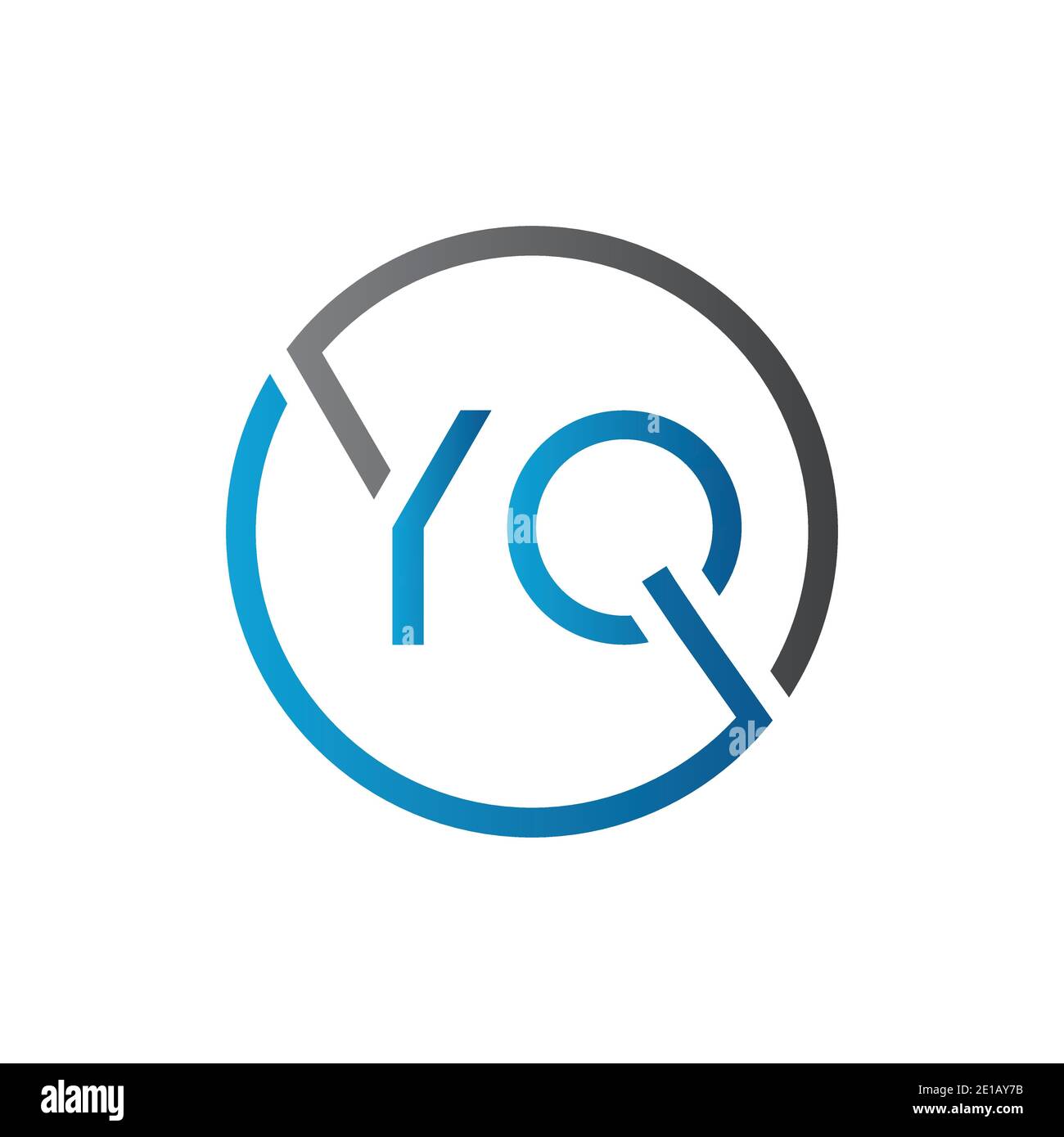 YQ Logo Design Vector Template. Initial Circle Letter YQ Vector ...