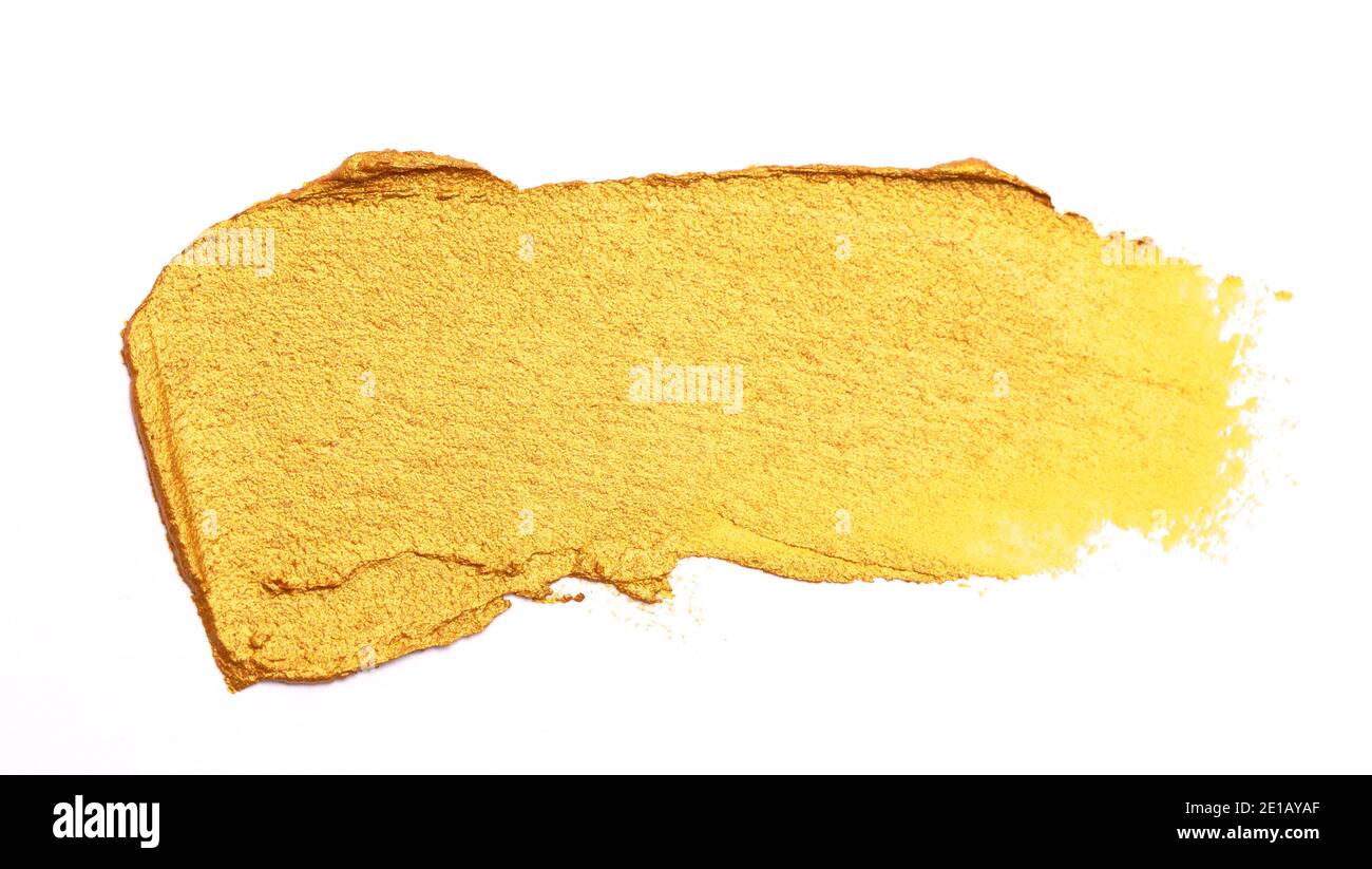 Swatch of Gold Paint Isolated on a White Background Stock Photo