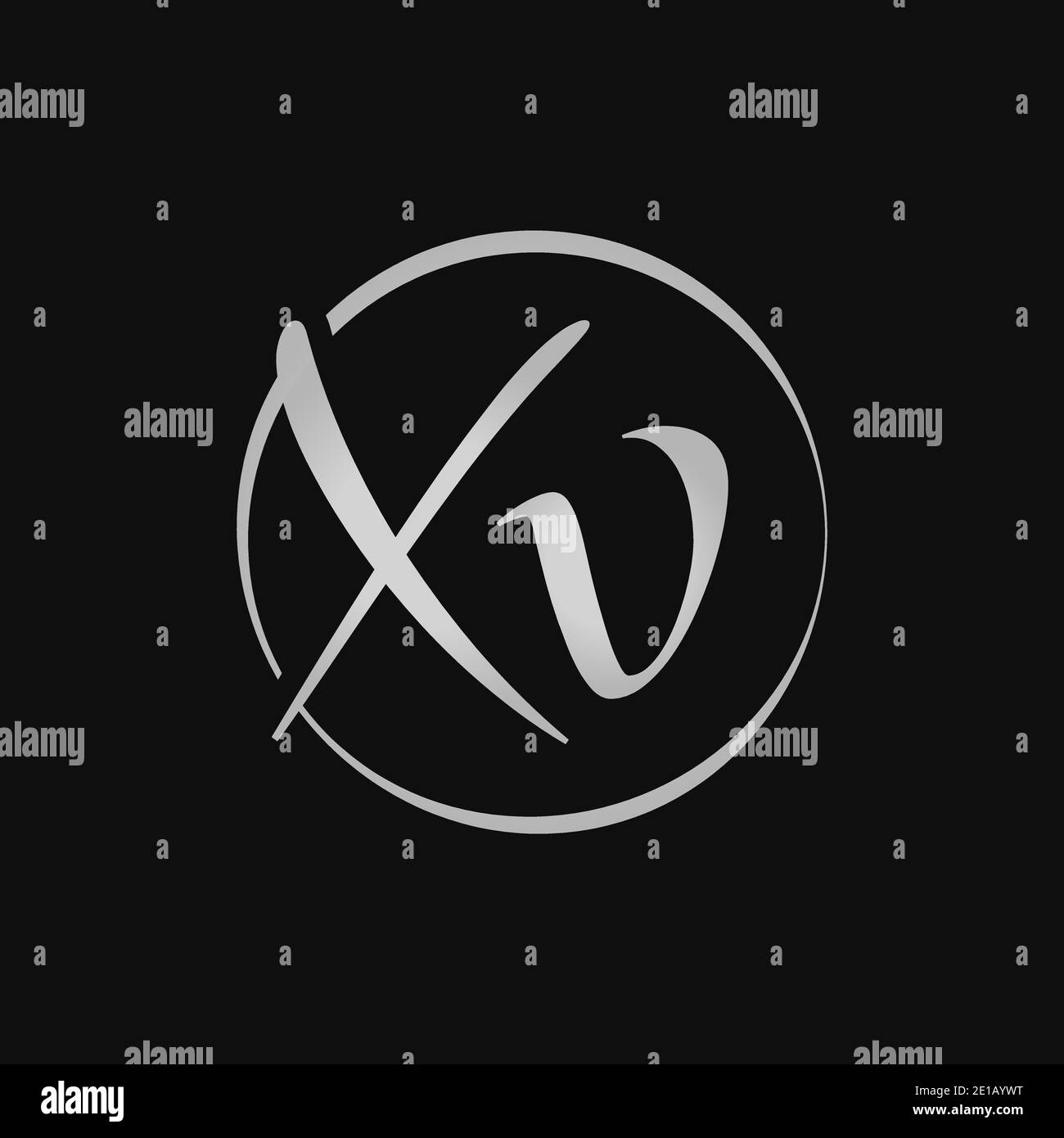Creative XV letter Logo Design vector Template. Initial Script Letter ...