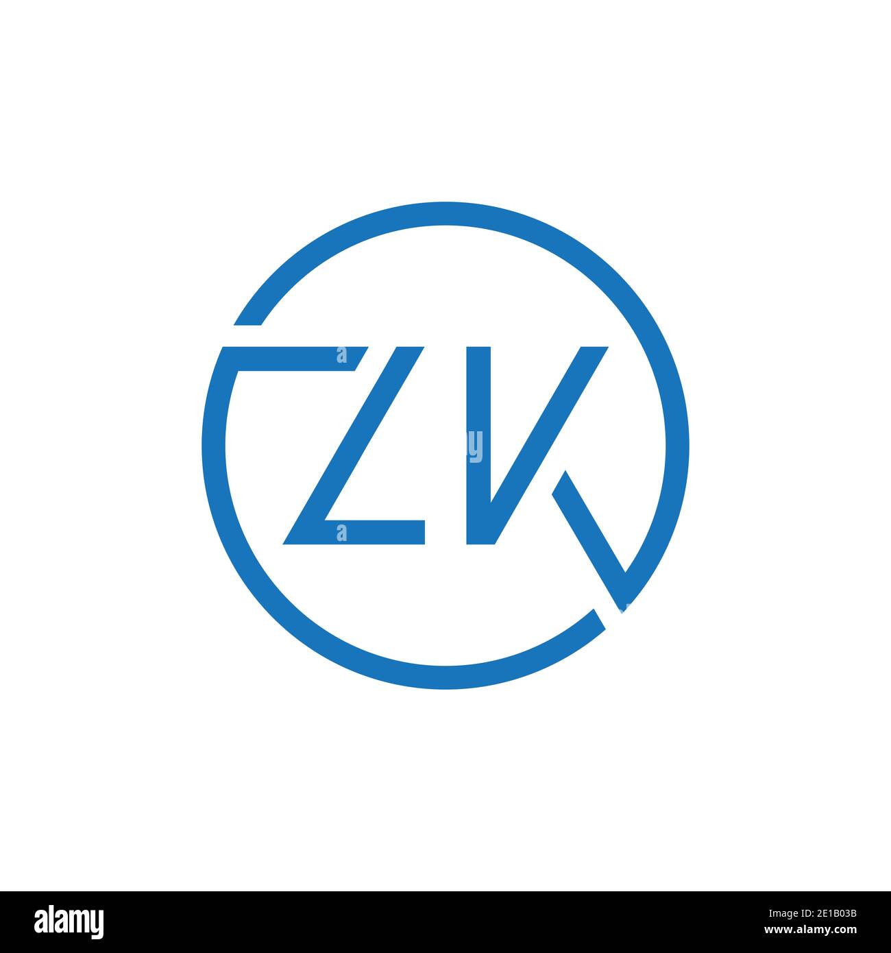 ZK Logo Design Vector Template. Initial Circle Letter ZK Vector Illustration Stock Vector Image